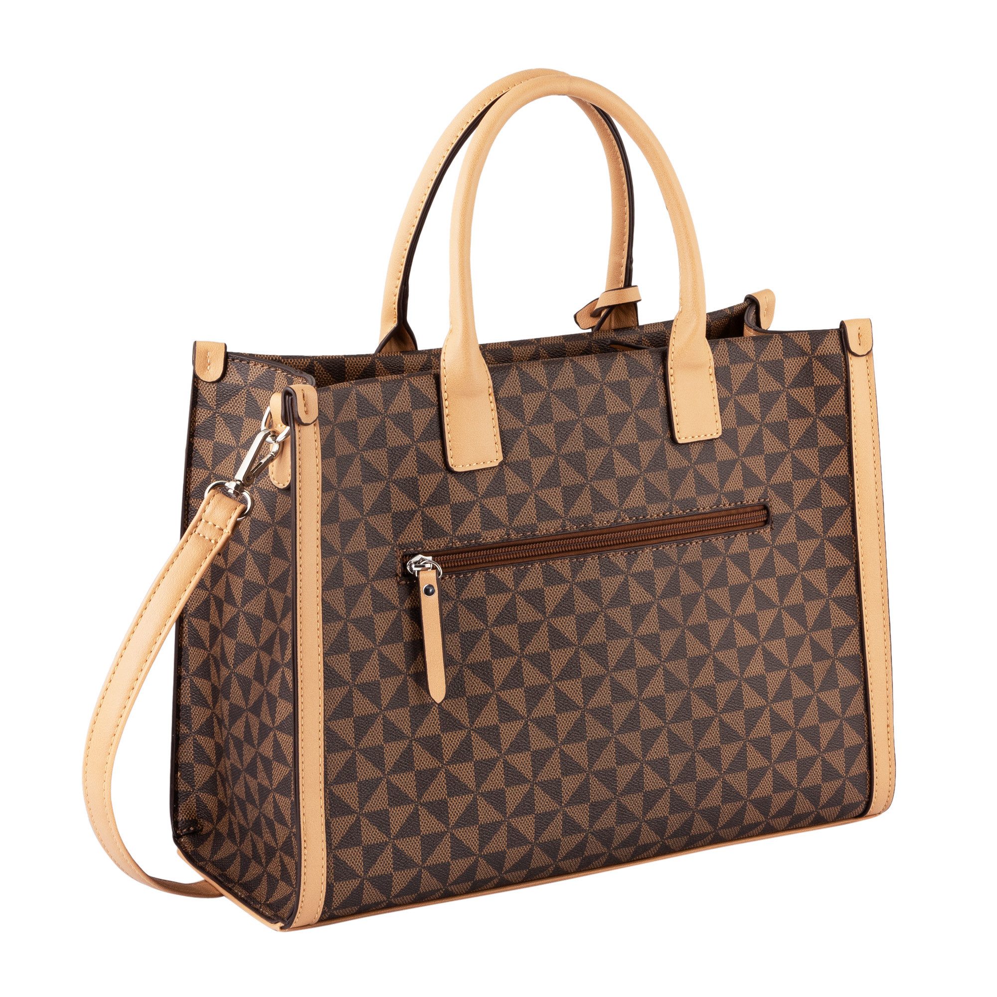 Gabor Shopper Barina met bijzondere grafische all-over print en glad leerlook details
