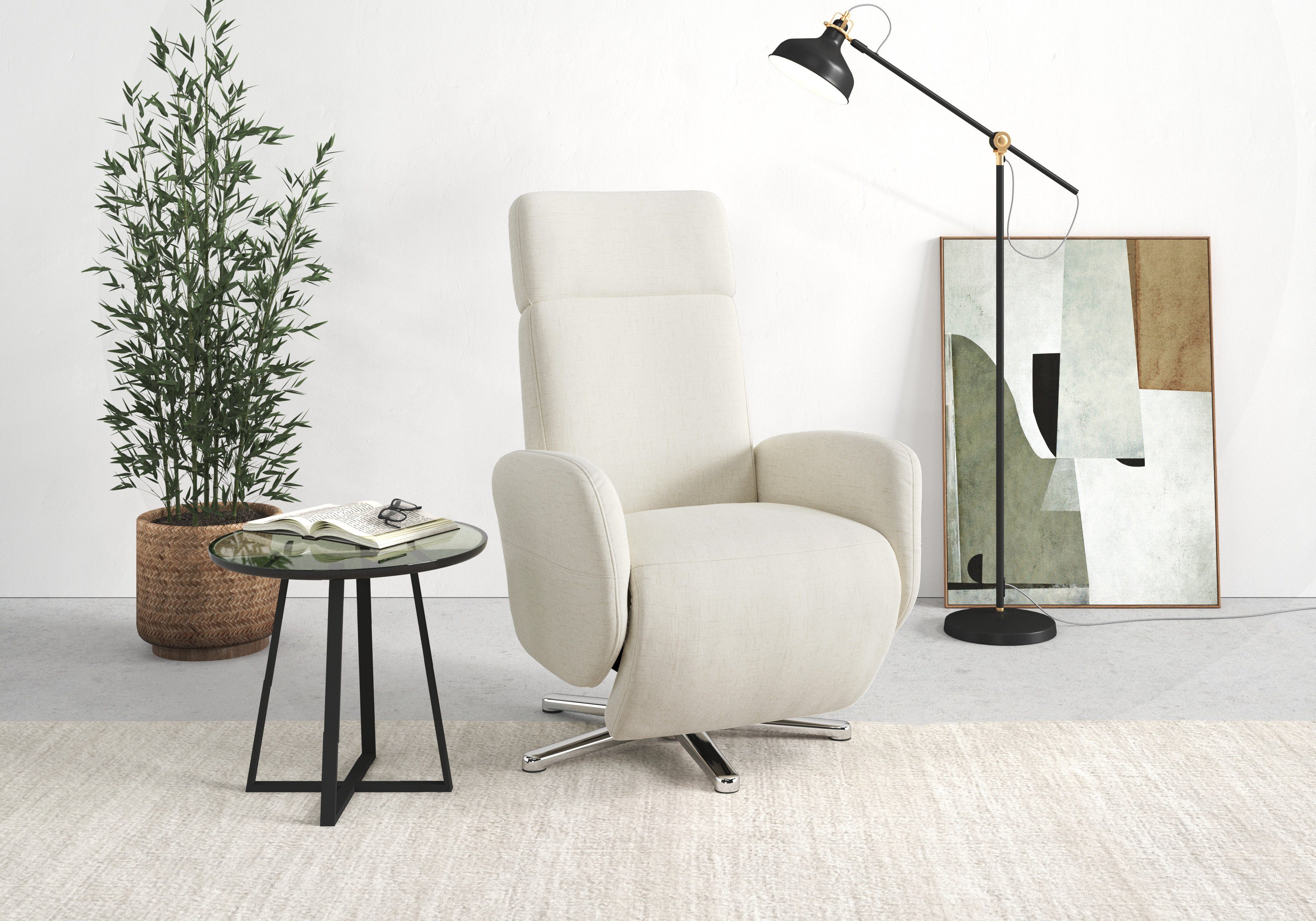 sit&more Relaxfauteuil Grenoble, incl. hoofdsteunverstelling en bekabelde afstandsbediening tv-fauteuils