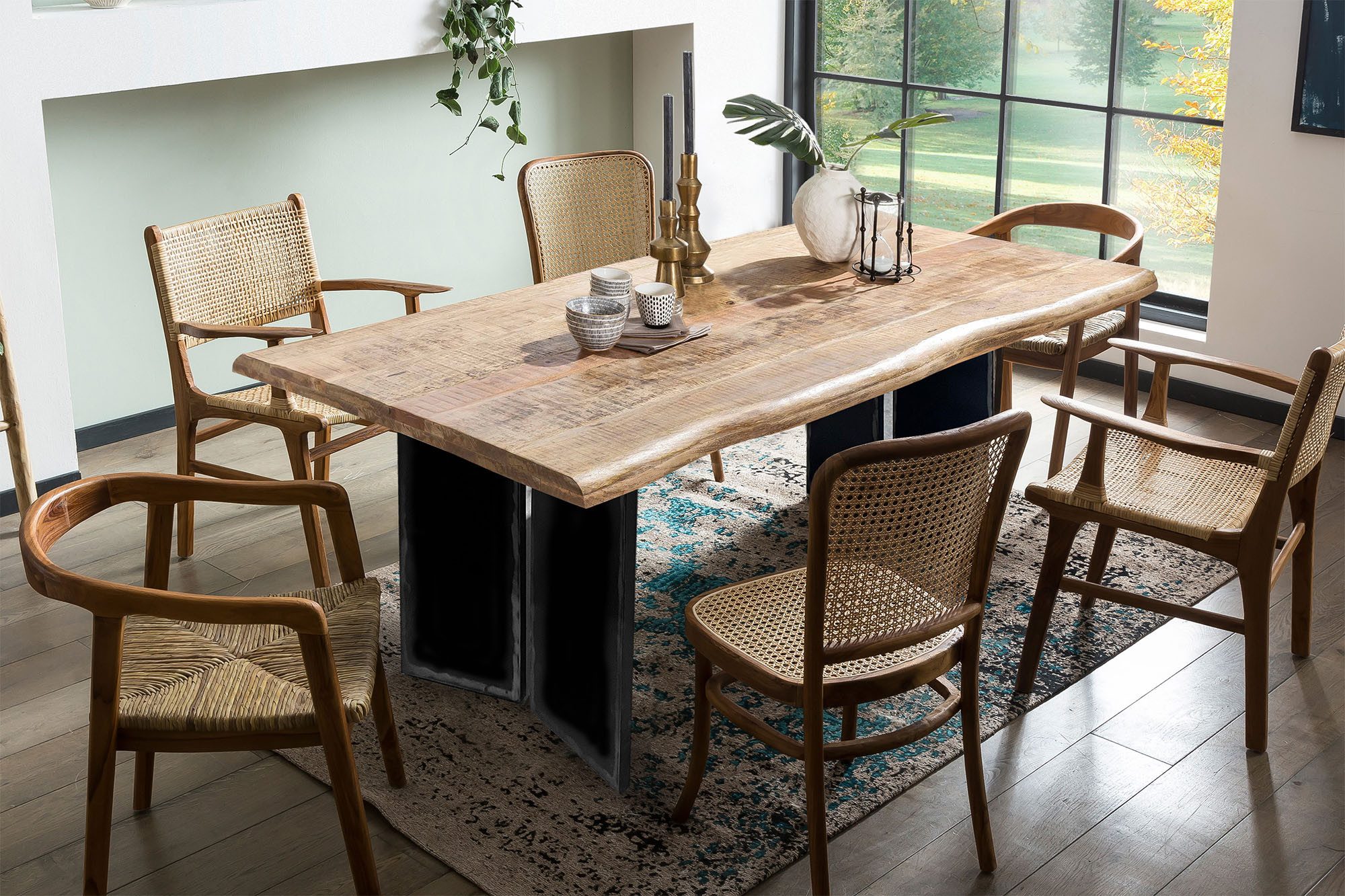 INOSIGN Tafel met hout met boomrand alsof gegroeid (1 stuk)