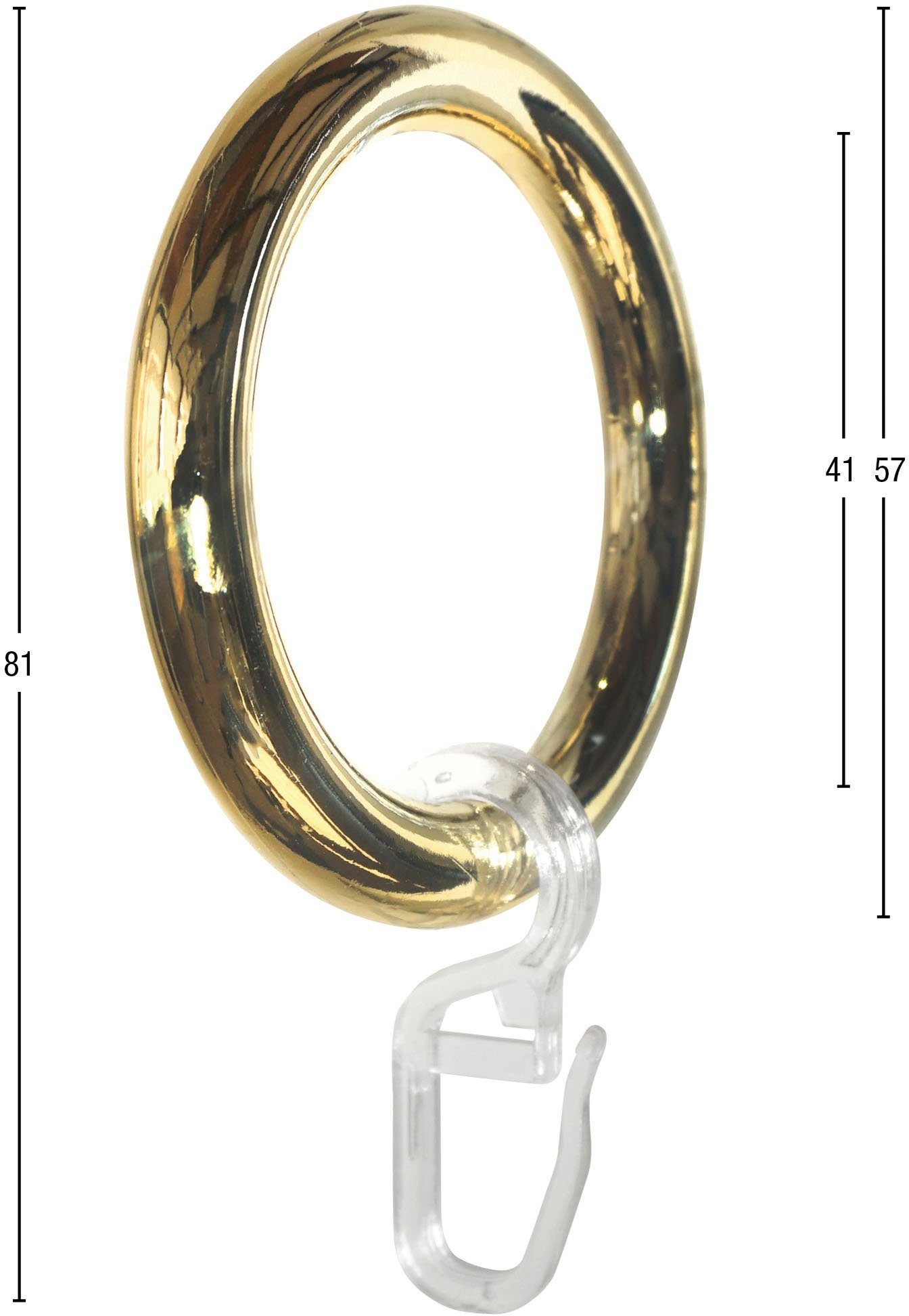 GARESA Gordijnring Kunststof ring met haak voor diameters tot 28 mm, eenvoudige montage (20 stuks)