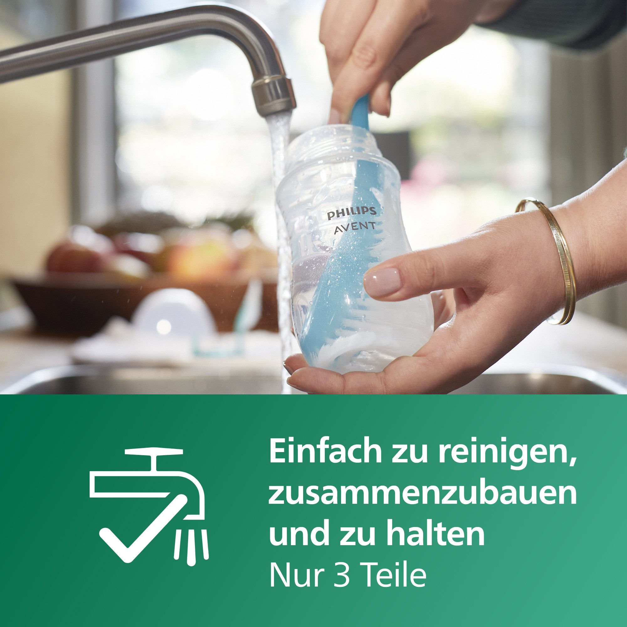 Philips AVENT Babyfles Natural Response SCY933/02 2 stuks, 240 ml, glas, vanaf de 1e maand