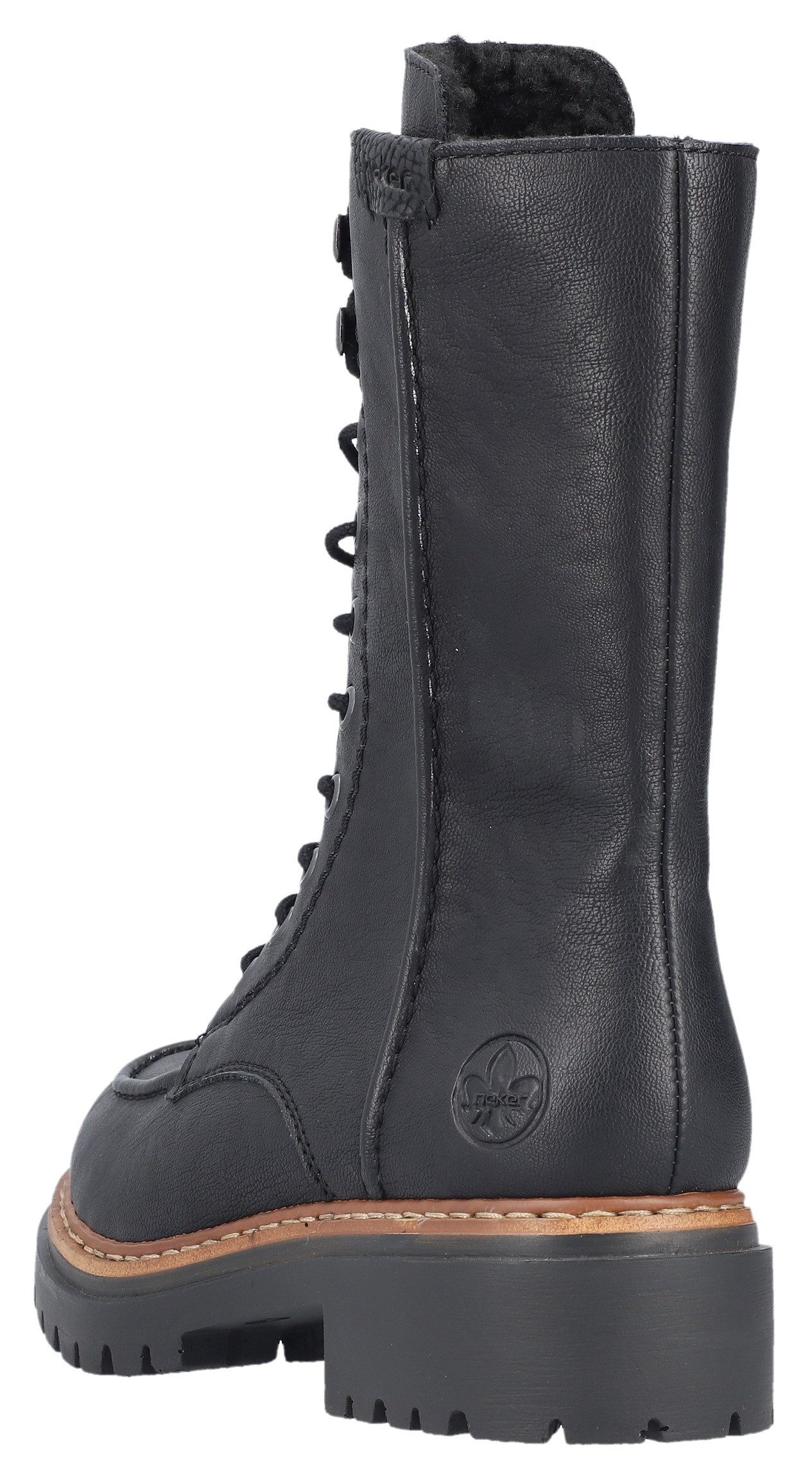 Rieker Winterlaarsjes , blokhak, veterschoenen, veterschoenen met warme voering