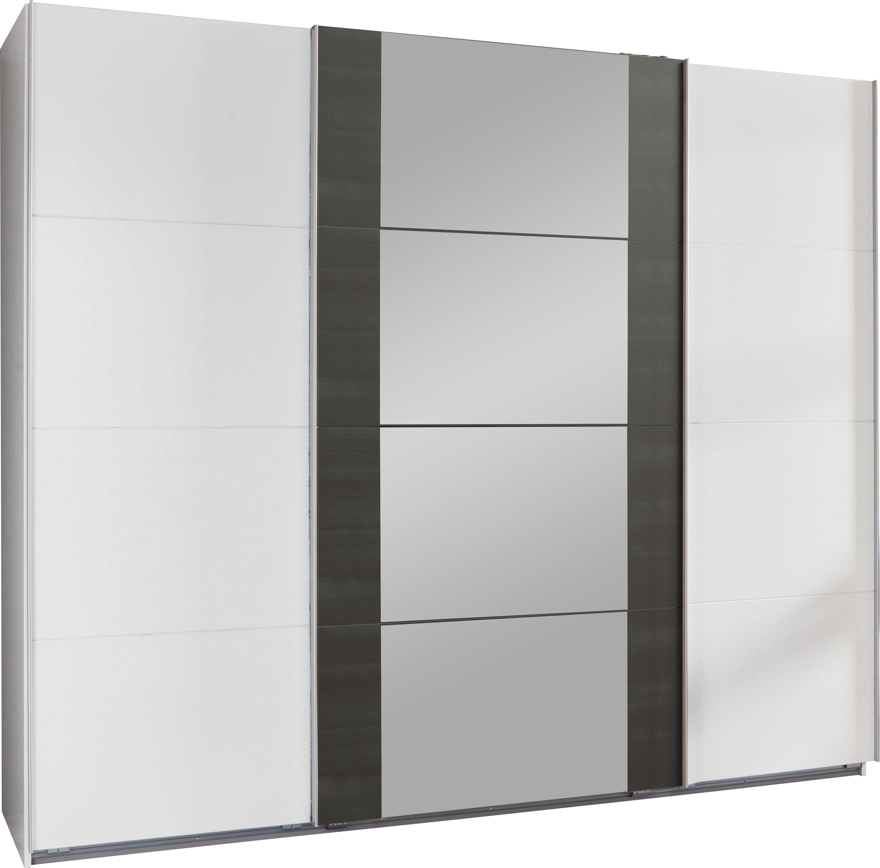 Wimex Zweefdeurkast Bern schuifdeurkast TOPSELLER Kast met extra indeling, kapstok zweefdeurkasten maat 313 cm x 236 cm x 64 cm wit