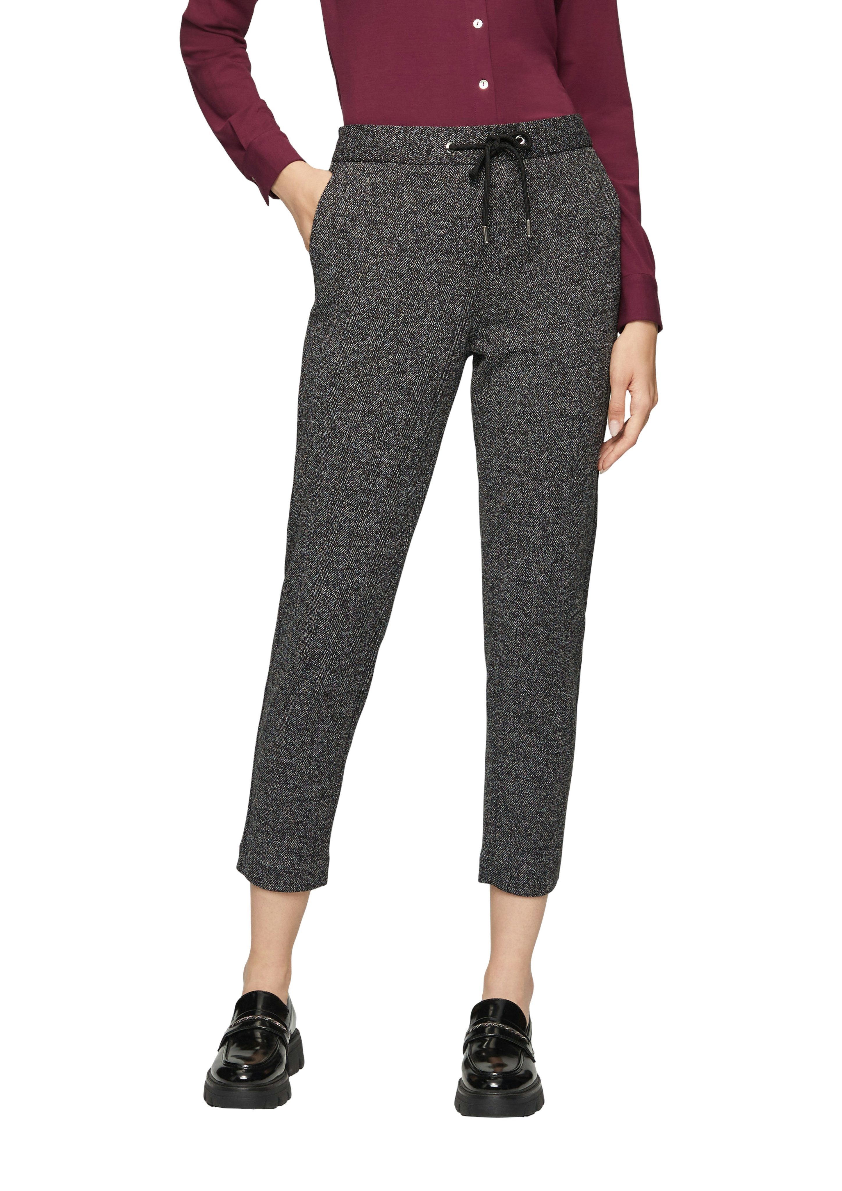 s.Oliver BLACK LABEL Stoffen broek gemêleerd, met bindkoord dames harembroeken maat 38 zwart