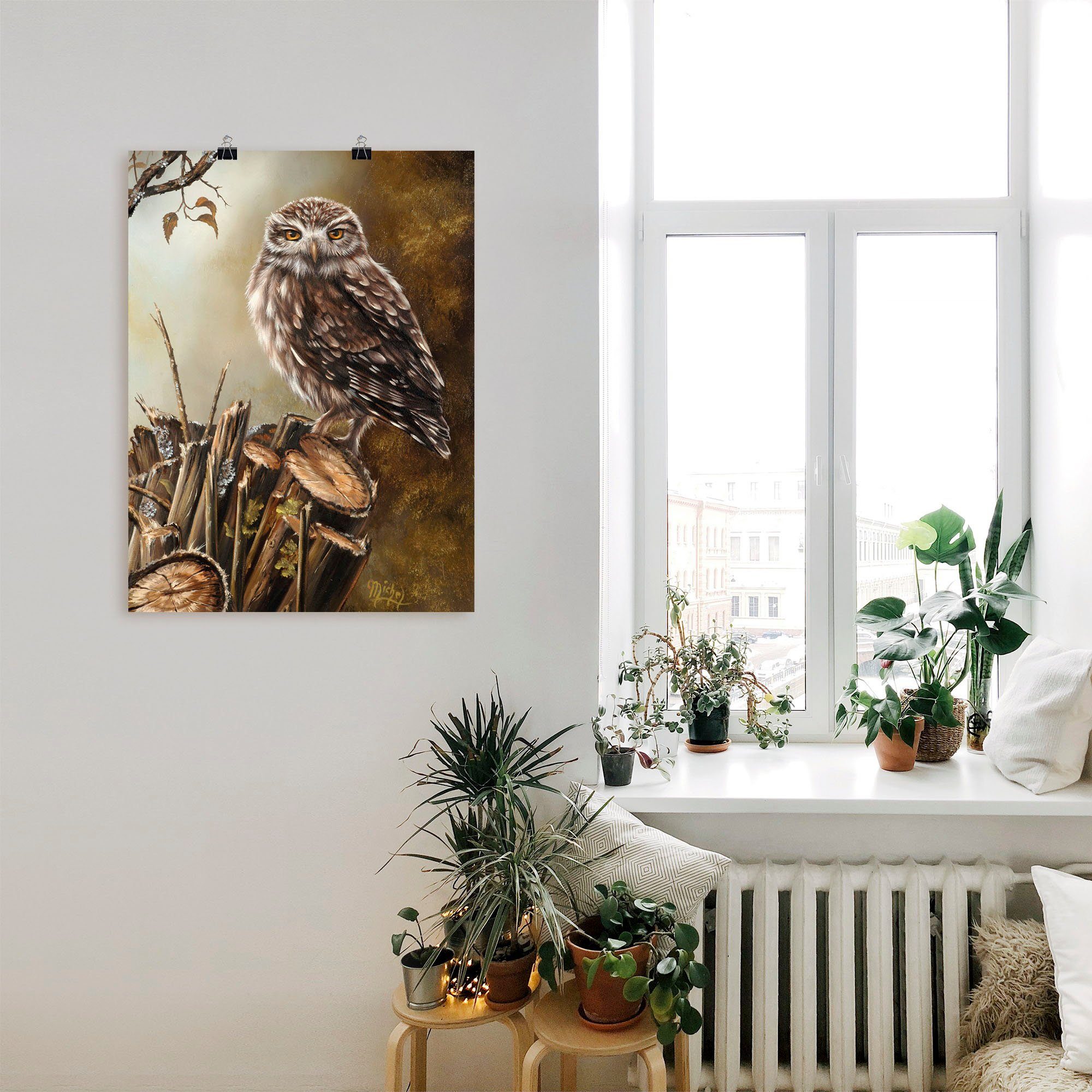 Artland Artprint Uil als artprint op linnen, poster in verschillende formaten maten