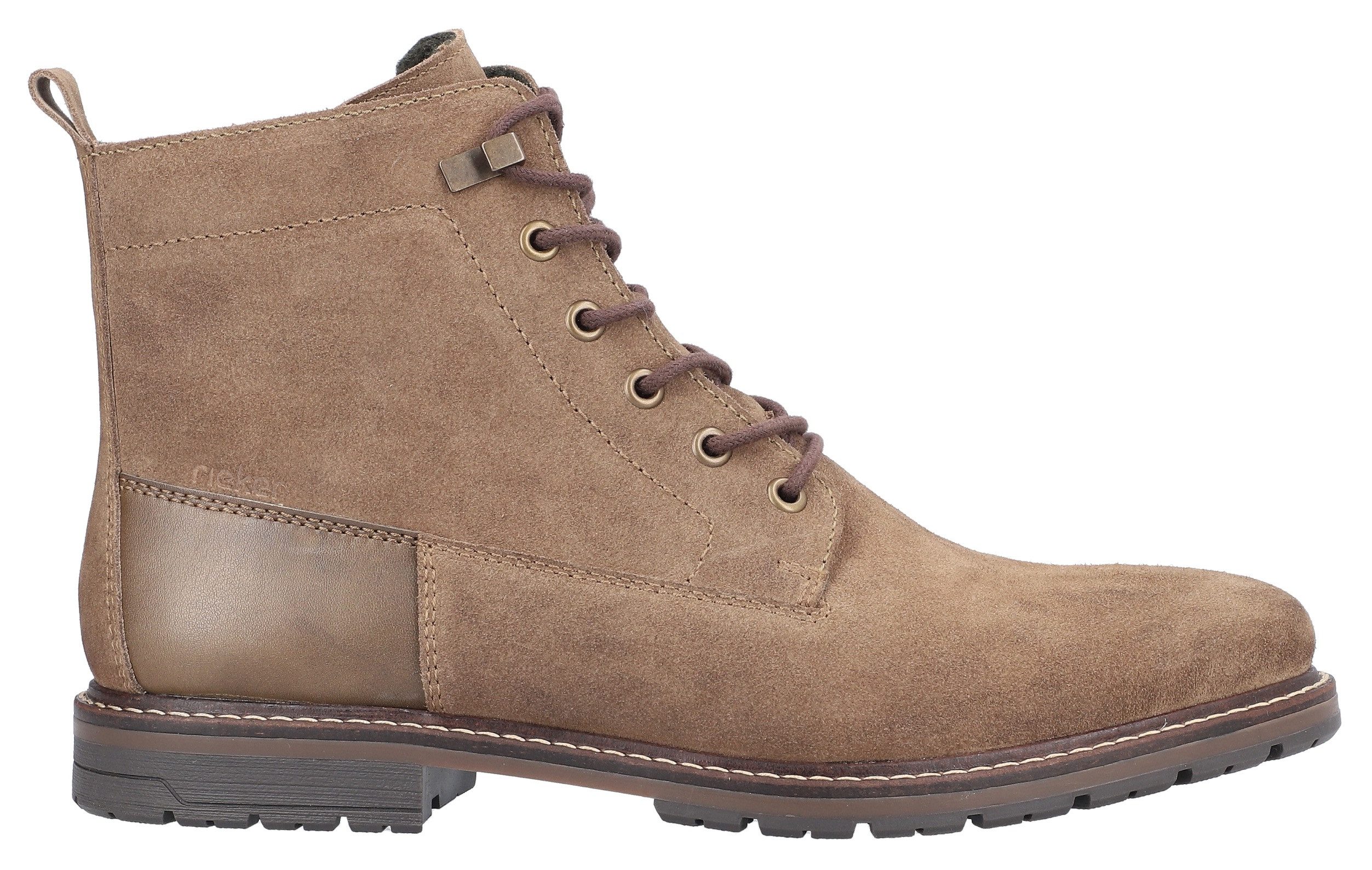 Rieker Veterlaarsjes hakken, veterschoenen, zakelijke schoen met decoratieve naden