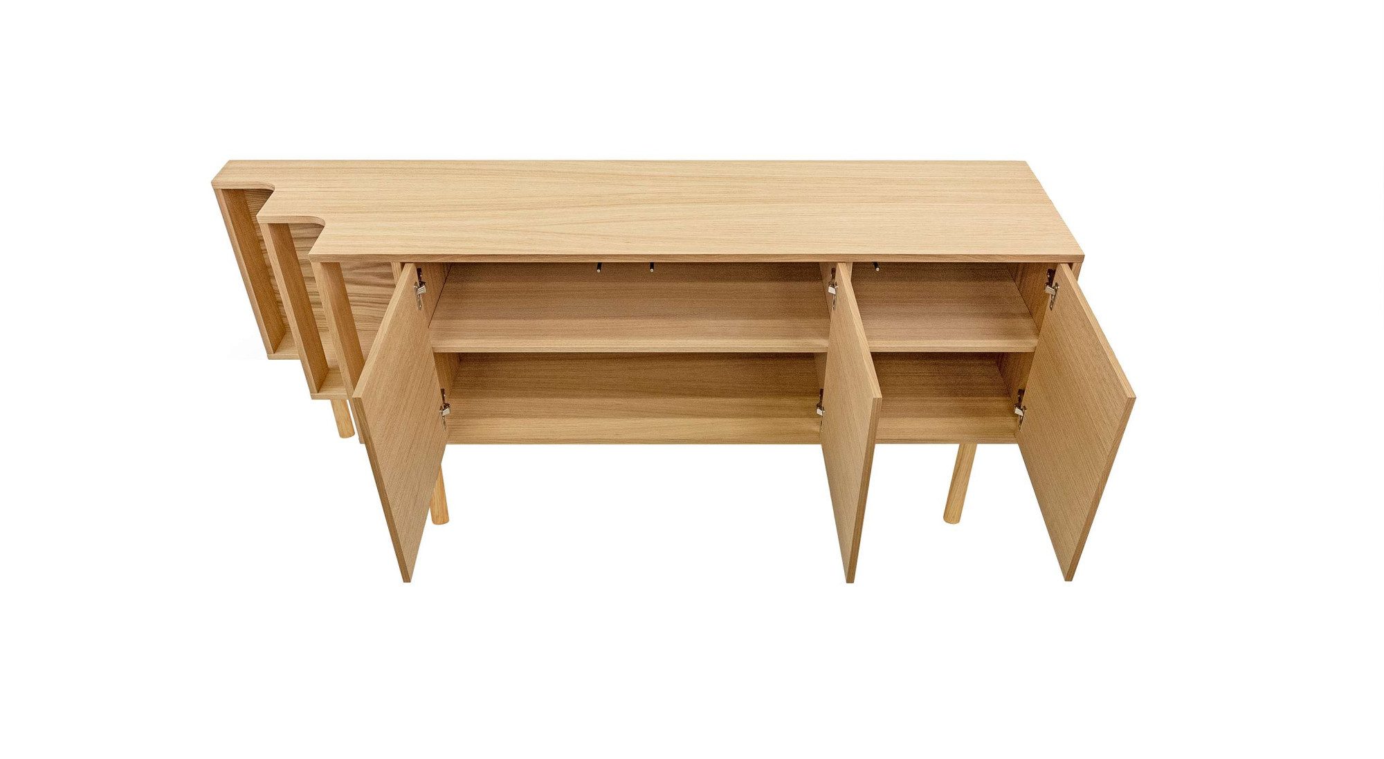 Woodman Dressoir Shift met echt houtfineer van eiken, breedte 189 cm, met push-to-open