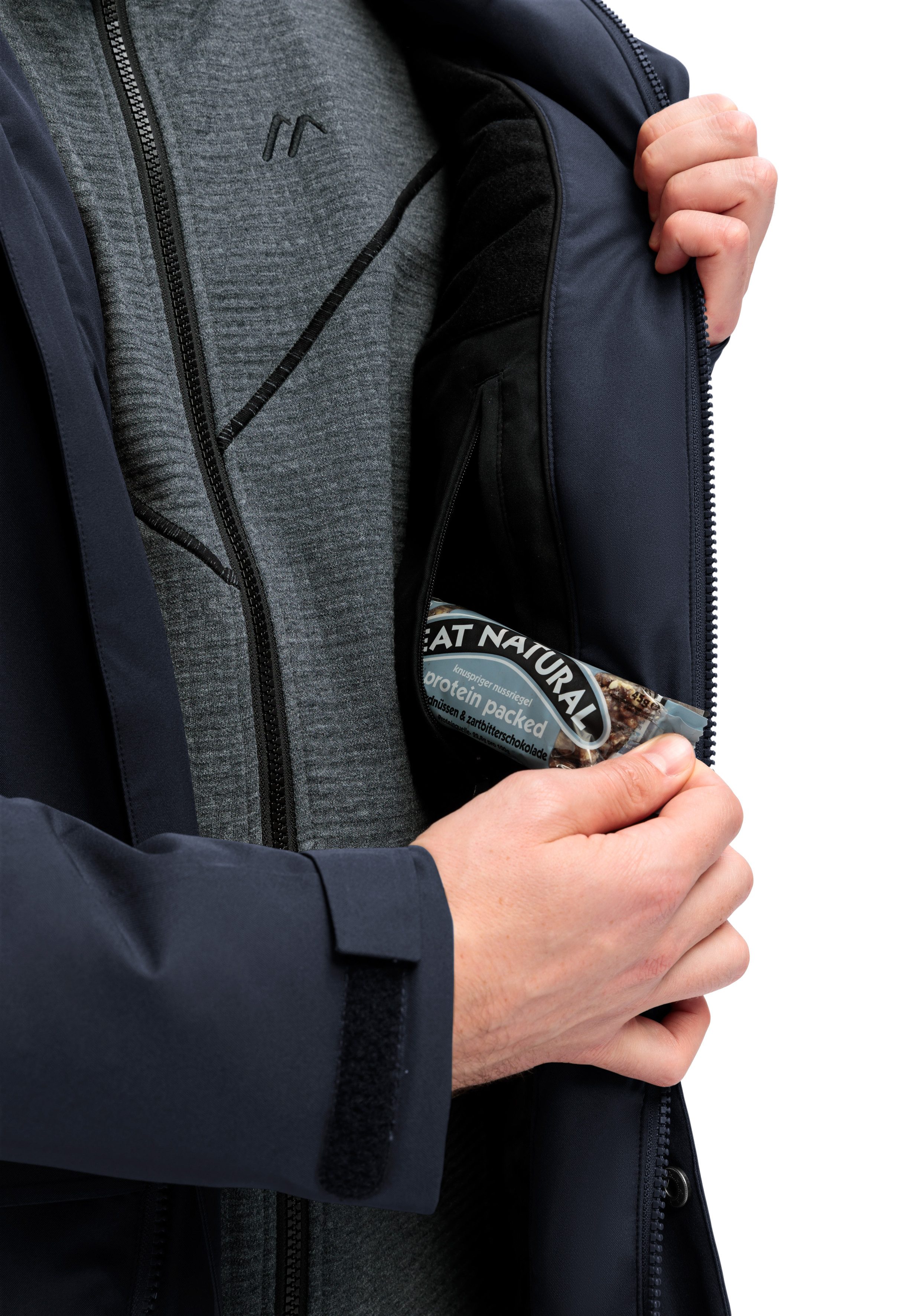 Maier Sports Functioneel jack Peyor long Heren regenjas, gewatteerde winterjas, wind-/waterdicht, reg. fit