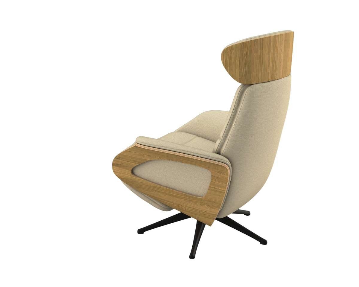 FLEXLUX Relaxfauteuil Clement praktische elektrische fauteuil Maat M, elektrische rug- en voetensteun, accu, armleuning Eiken, zwarte poot