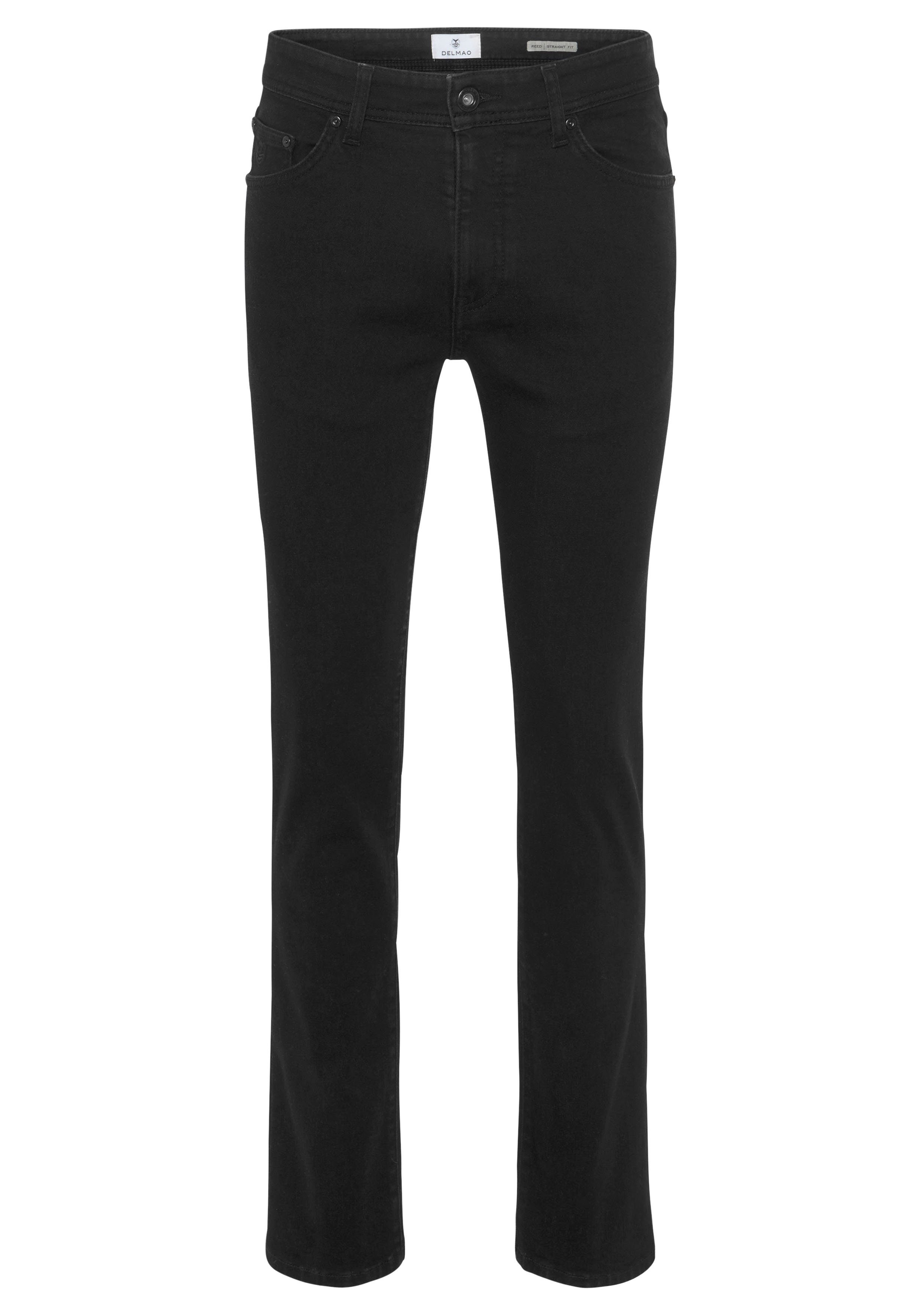 DELMAO Stretch jeans "Reed" rechte pijpsnit, used-look-wassing, lage taillehoogte