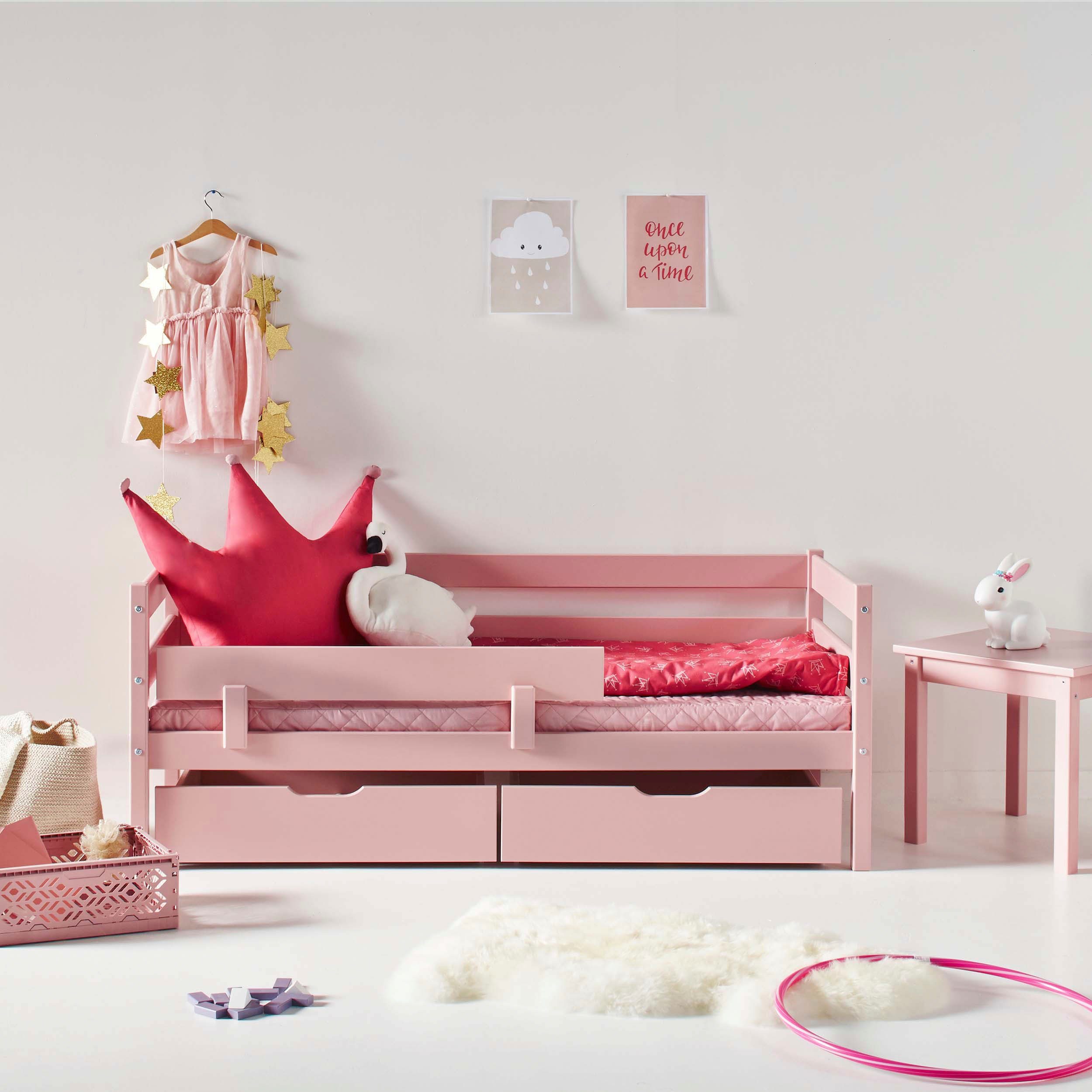Hoppekids 1-persoonsledikant ECO Comfort kinderbed, massief grenenhout, tienerbed inclusief lattenbodem (set)