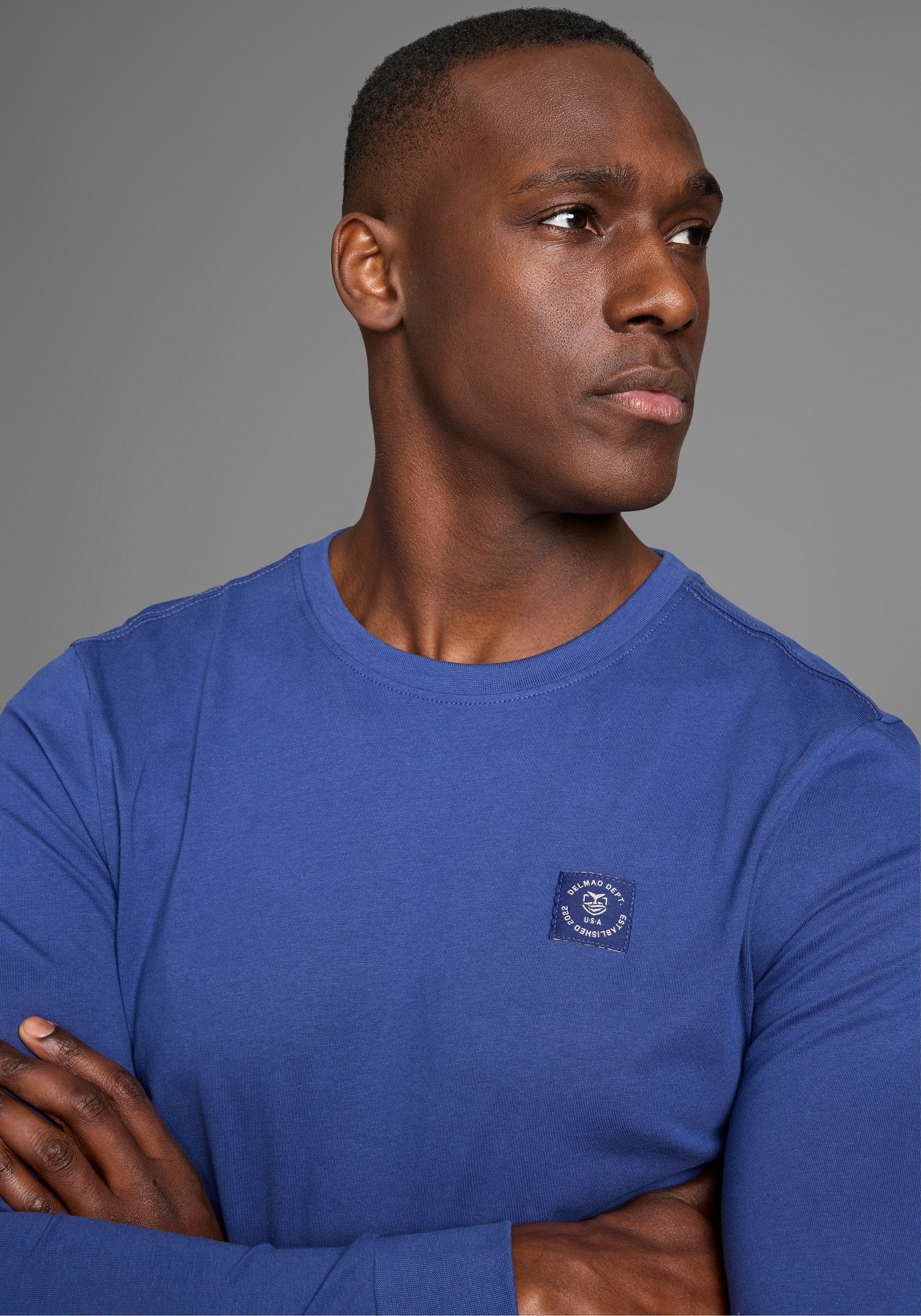 DELMAO Shirt met ronde hals met merklabel
