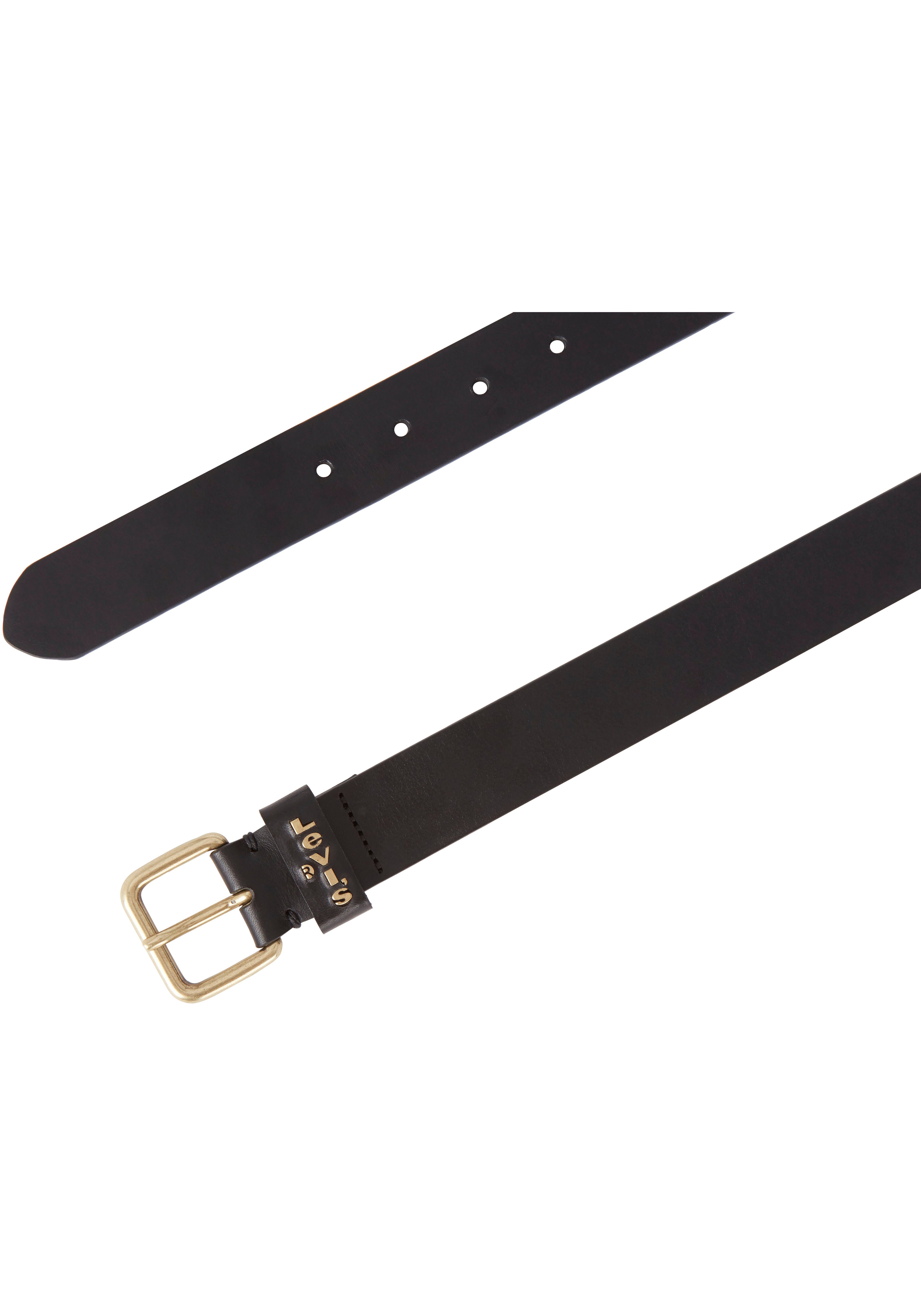 Levi's® Leren riem Calypso met vierkante sluiting en gouden afwerking