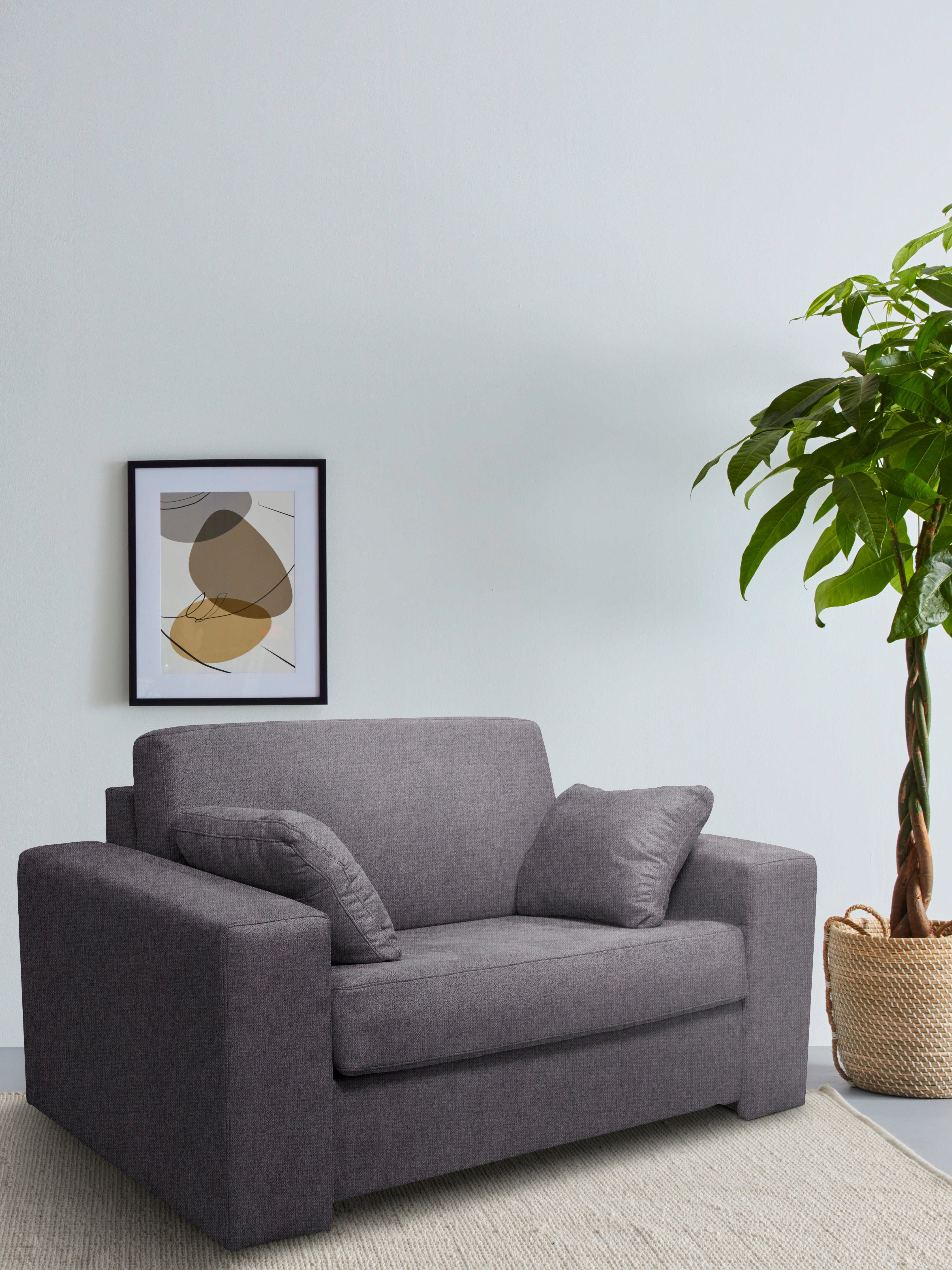 Home affaire Fauteuil Roma matras hoogte 140 cm Bedfunctie, met vering, Afmeting liggend ca. 83x198 cm fauteuils grijs