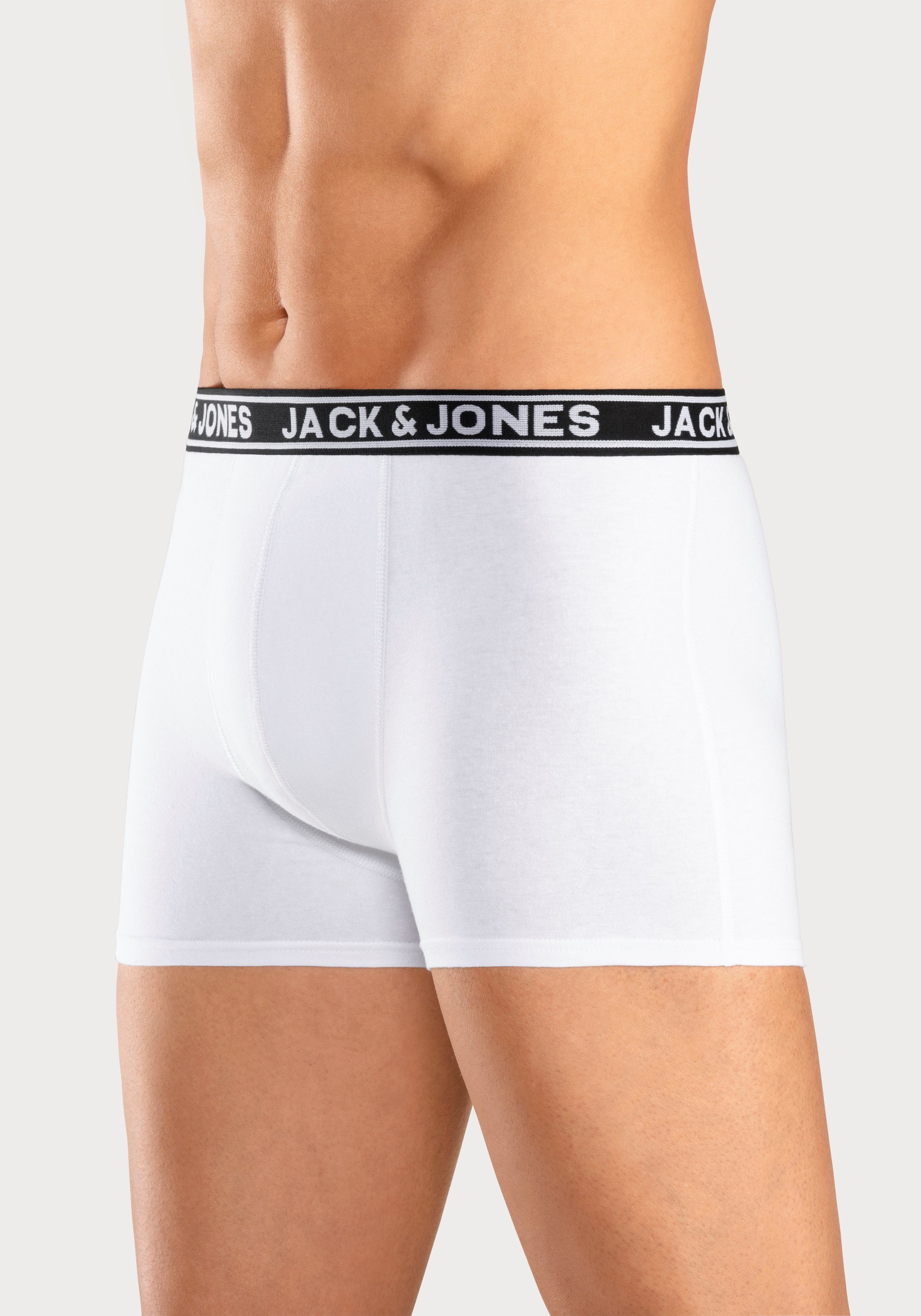 Jack & Jones Trunk JACCRISP in 6-pack met logoband en stretchcomfort effen met kleuraccent, modieus, nauwsluitend, katoenmix (set, 6 stuks)