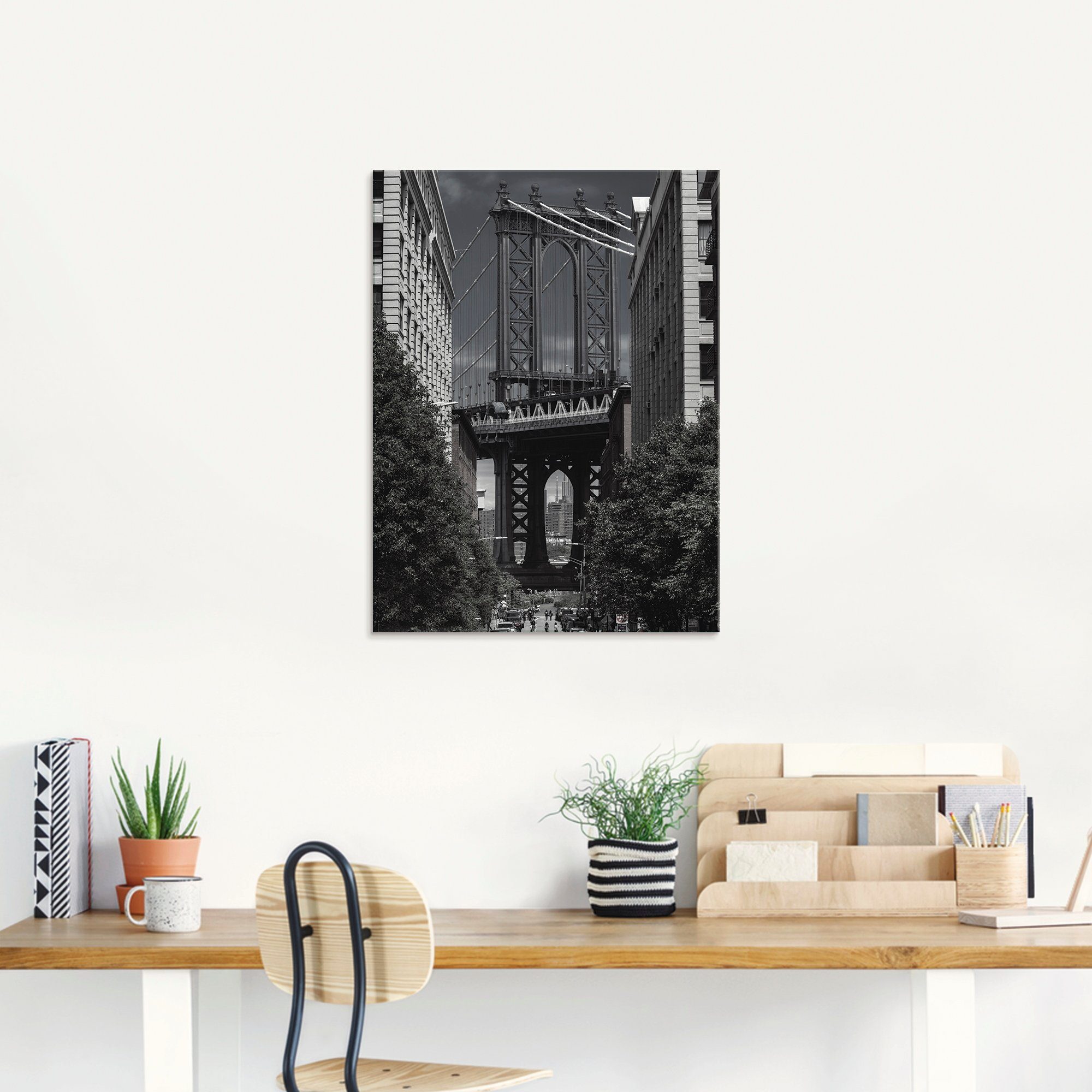 Artland Print op glas New York Manhattan Bridge II