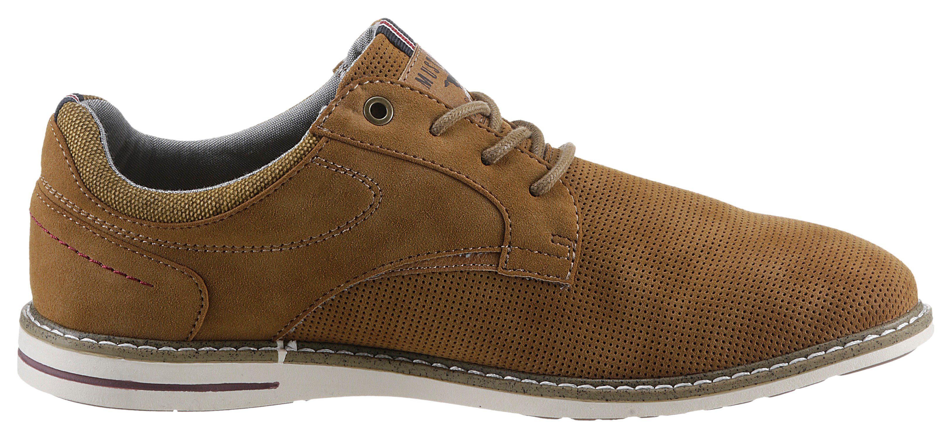 Mustang Shoes Veterschoenen , vrijetijdsschoen, lage schoen, veterschoen met perforatie