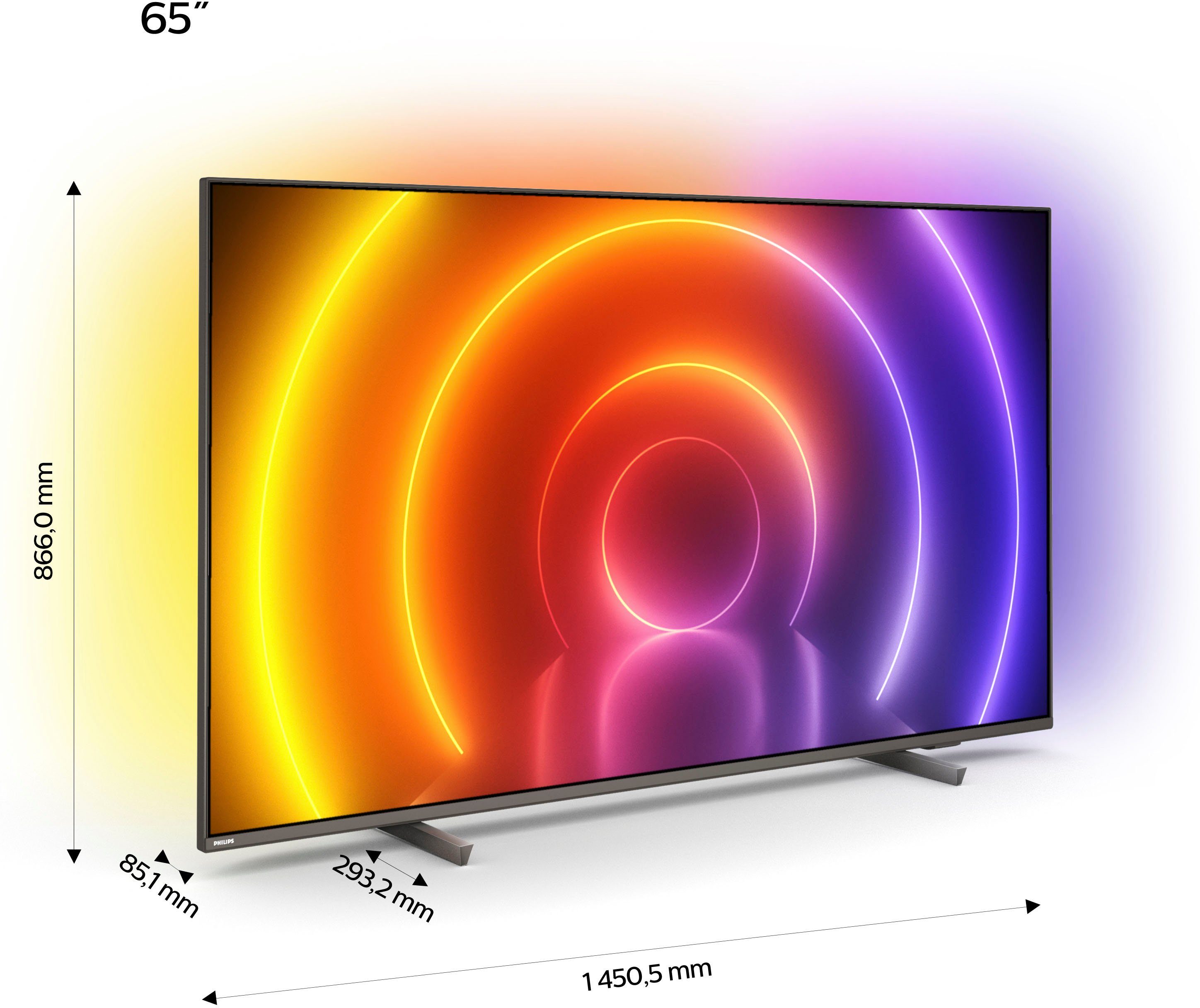 Philips Led-TV 65PUS8106/12, 164 cm / 65", 4K Ultra HD, Android TV - Smart TV, ambilight langs 3 randen