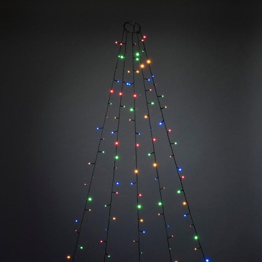 KONSTSMIDE Led-boomverlichting Kerstversiering, kerstboomdecoratie Ring Ø 8, 5 strengen à 40 multicolor diodes, gevroren, voorgemonteerd