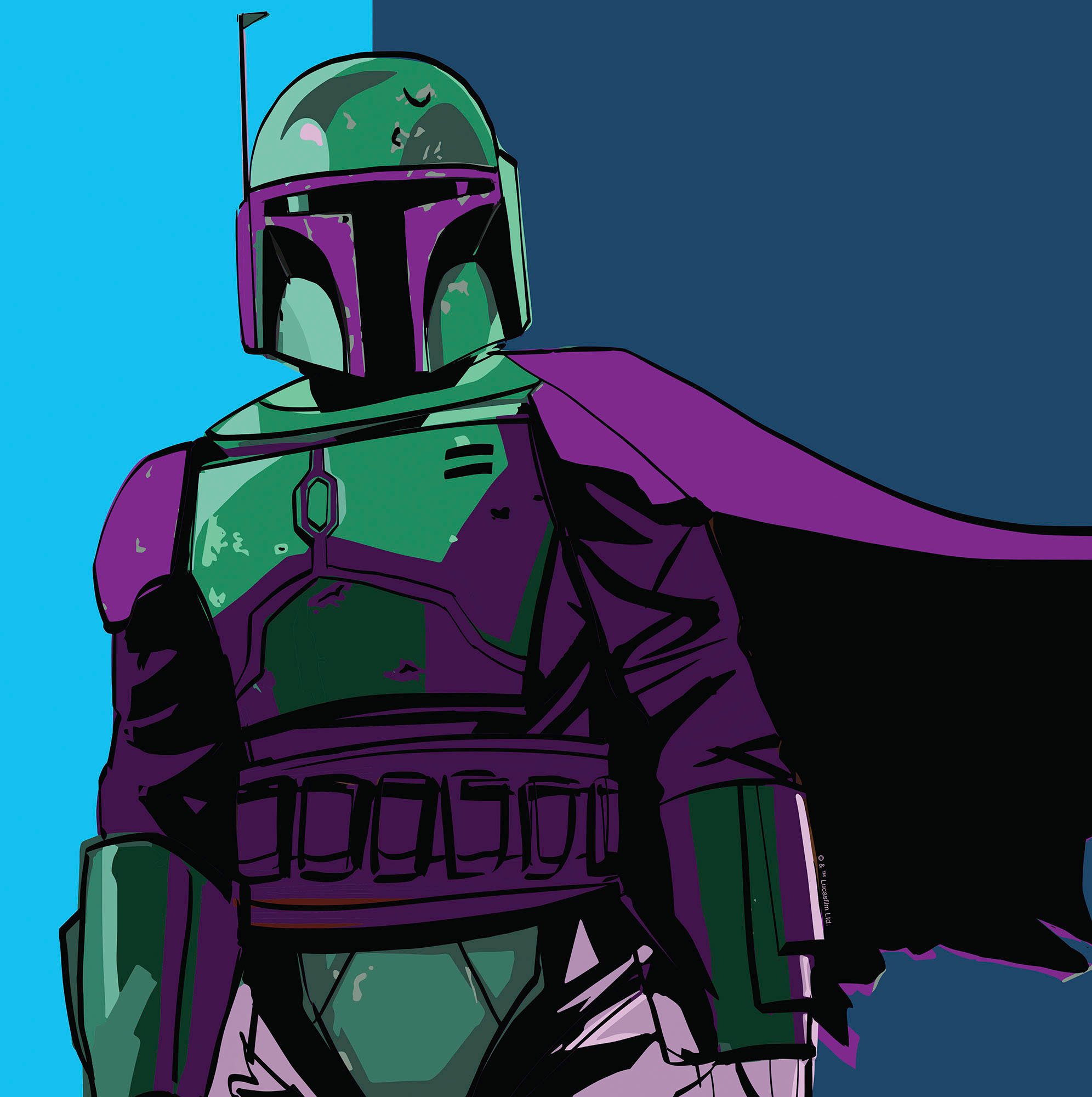 Komar Artprint op linnen Star Wars Cyberart by Boba Fett - Afmeting 40 x 40 cm (1 stuk)