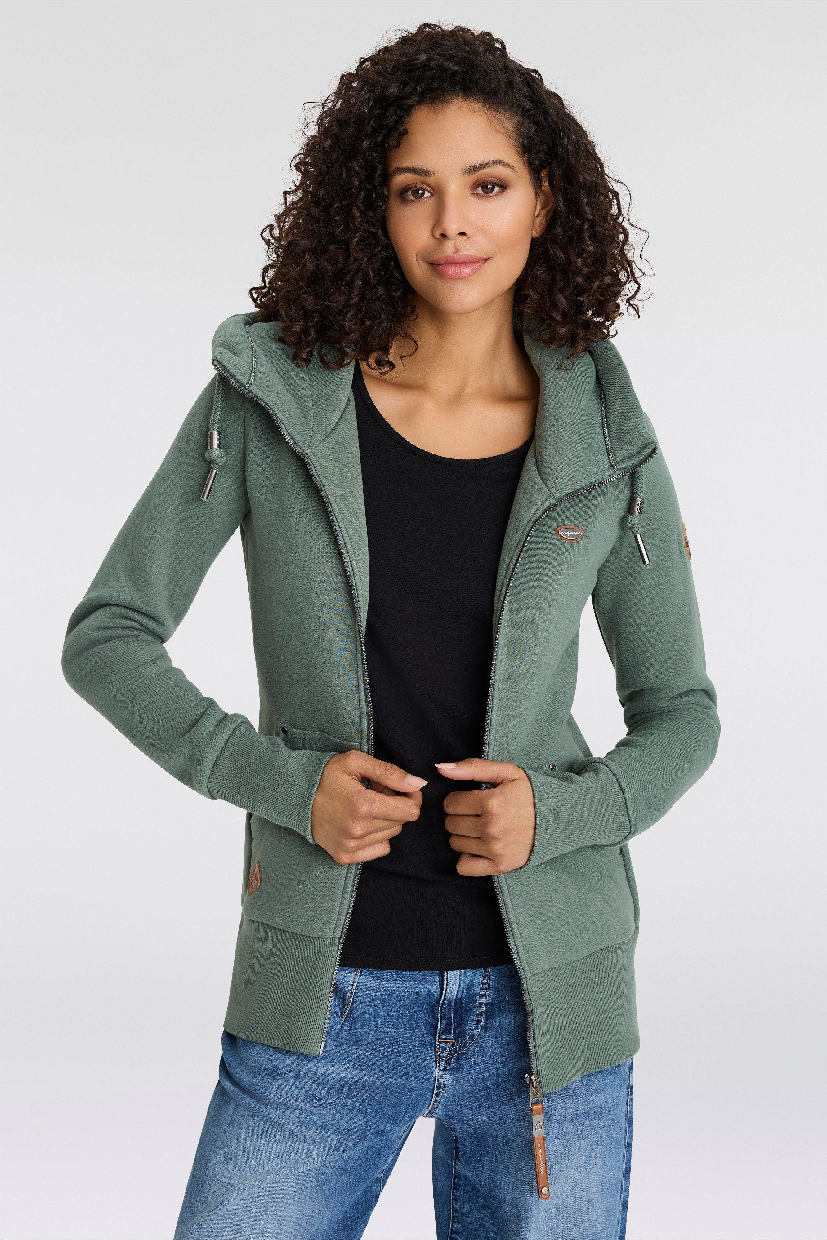 Ragwear Sweatvest NESKA ZIP O met extra brede boorden dames sweatvesten maat M (38) blauw