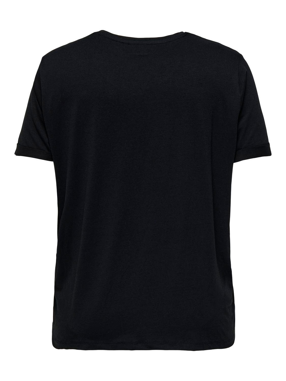 ONLY CARMAKOMA Shirt met korte mouwen CARMOSTER S/S FOLD UP TOP JRS NOOS