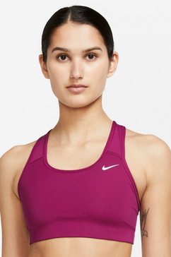 nike sport-bh dri-fit swoosh women's medium-support non-padded sports bra roze