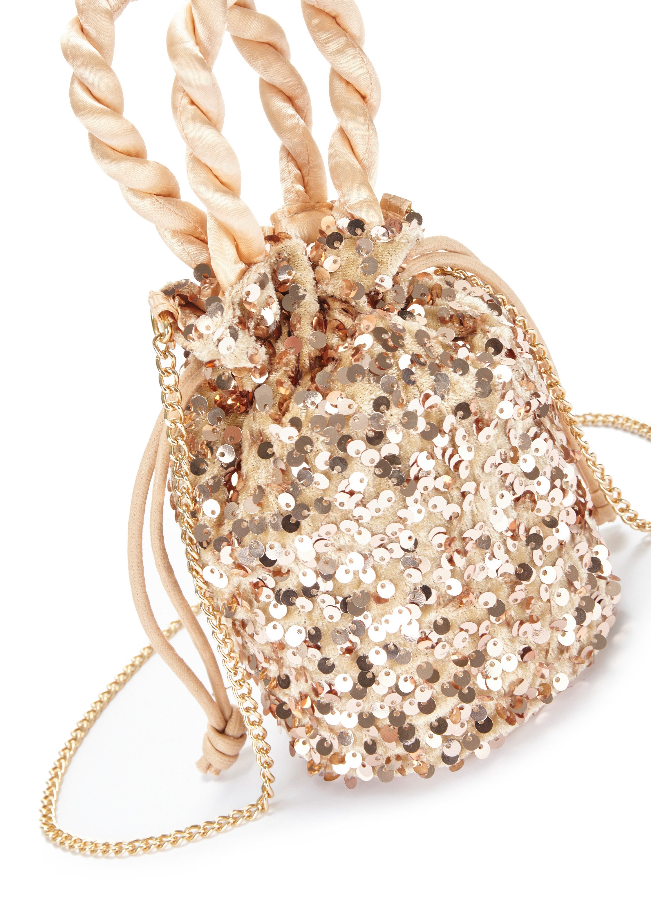 Vivance Schoudertas Minibag Buideltas, feesttas met glitter, schoudertas, minibag, VEGAN