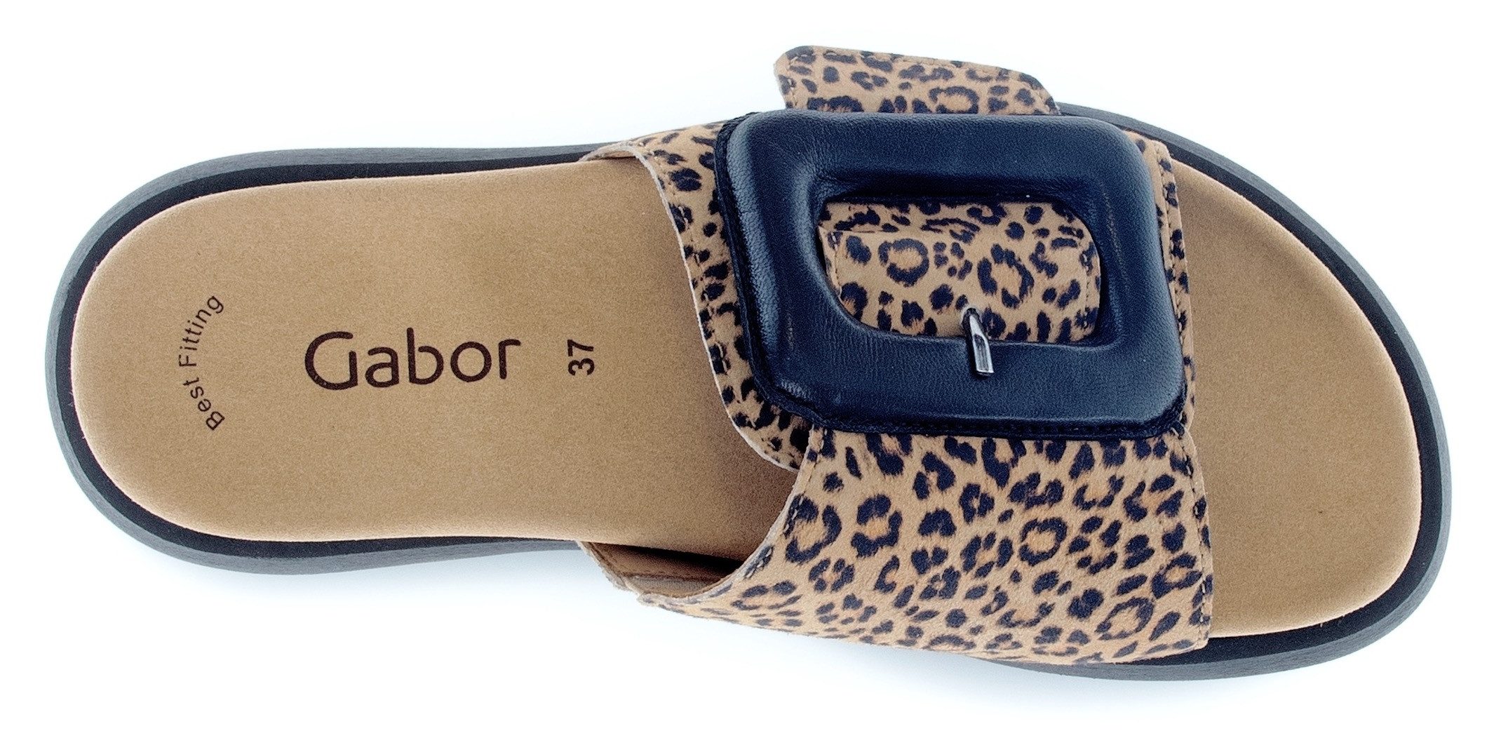 Gabor Slippers , plateau, zomerschoen, slippers met grote decoratieve gesp