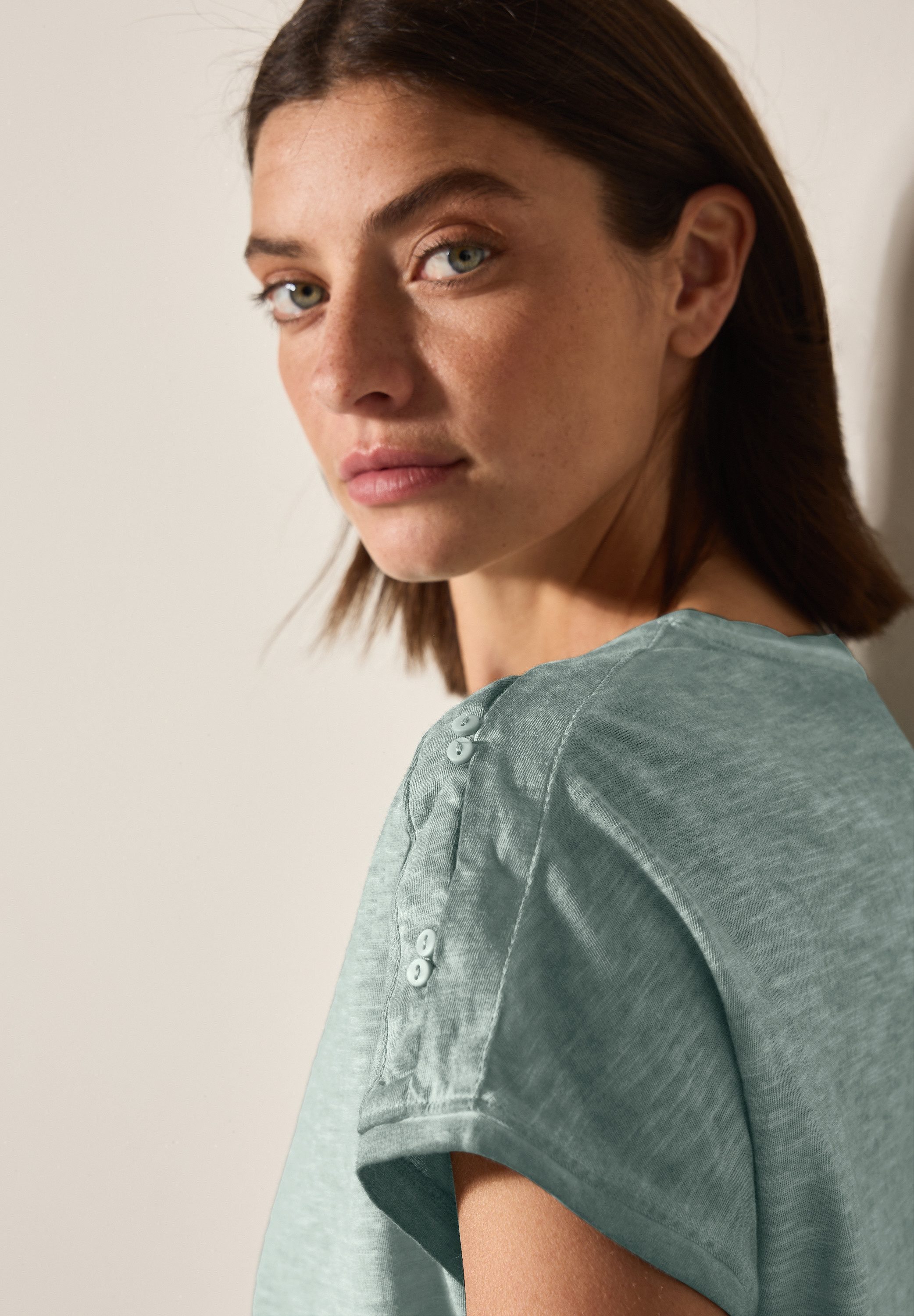 Cecil T-shirt met knoopdetail