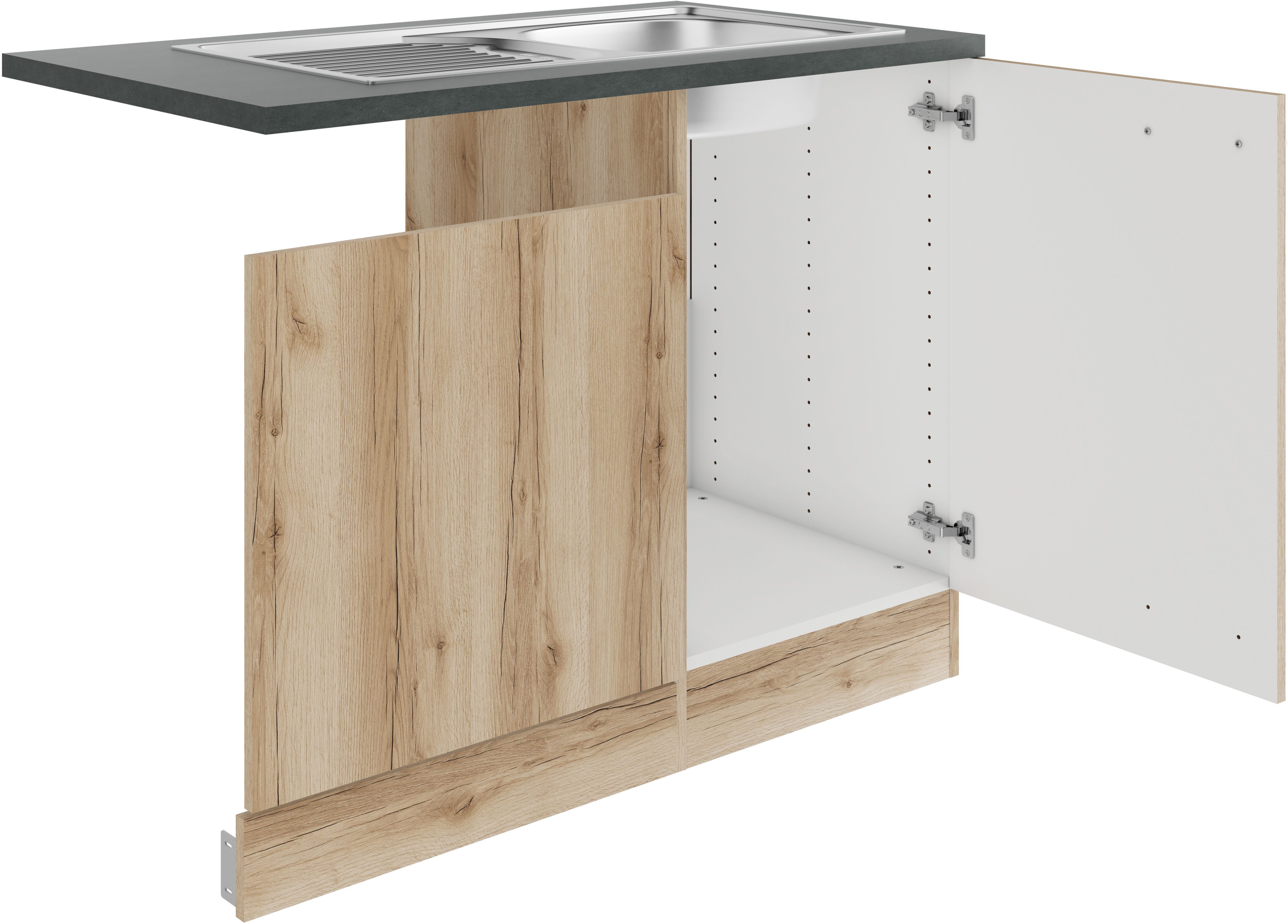 OPTIFIT Gootsteenkast Bella Breedte 110 cm, voor gedeeltelijk geïntegreerde vaatwasser