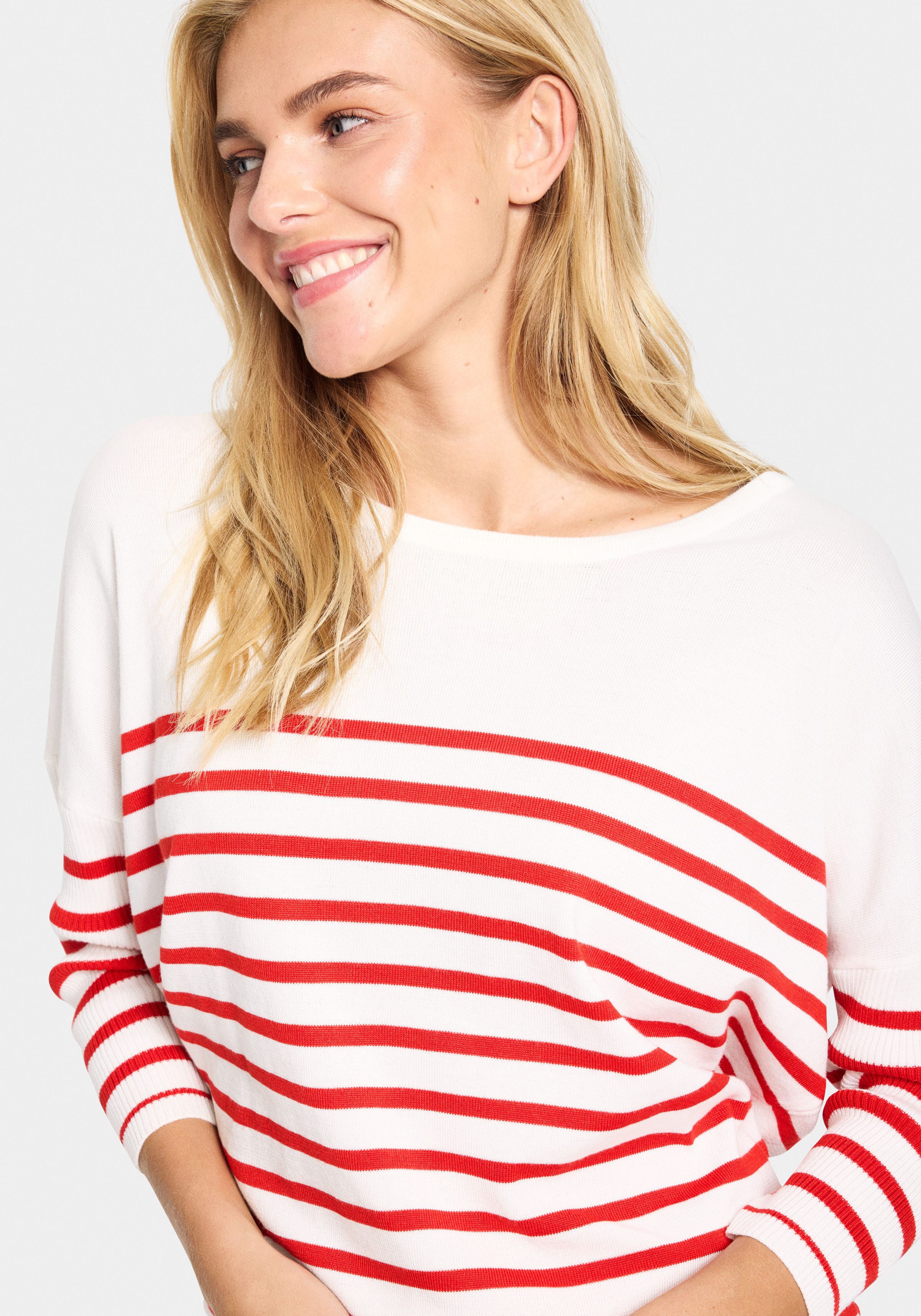 Saint Tropez Gebreide trui MilaSZ R-neck Stripe