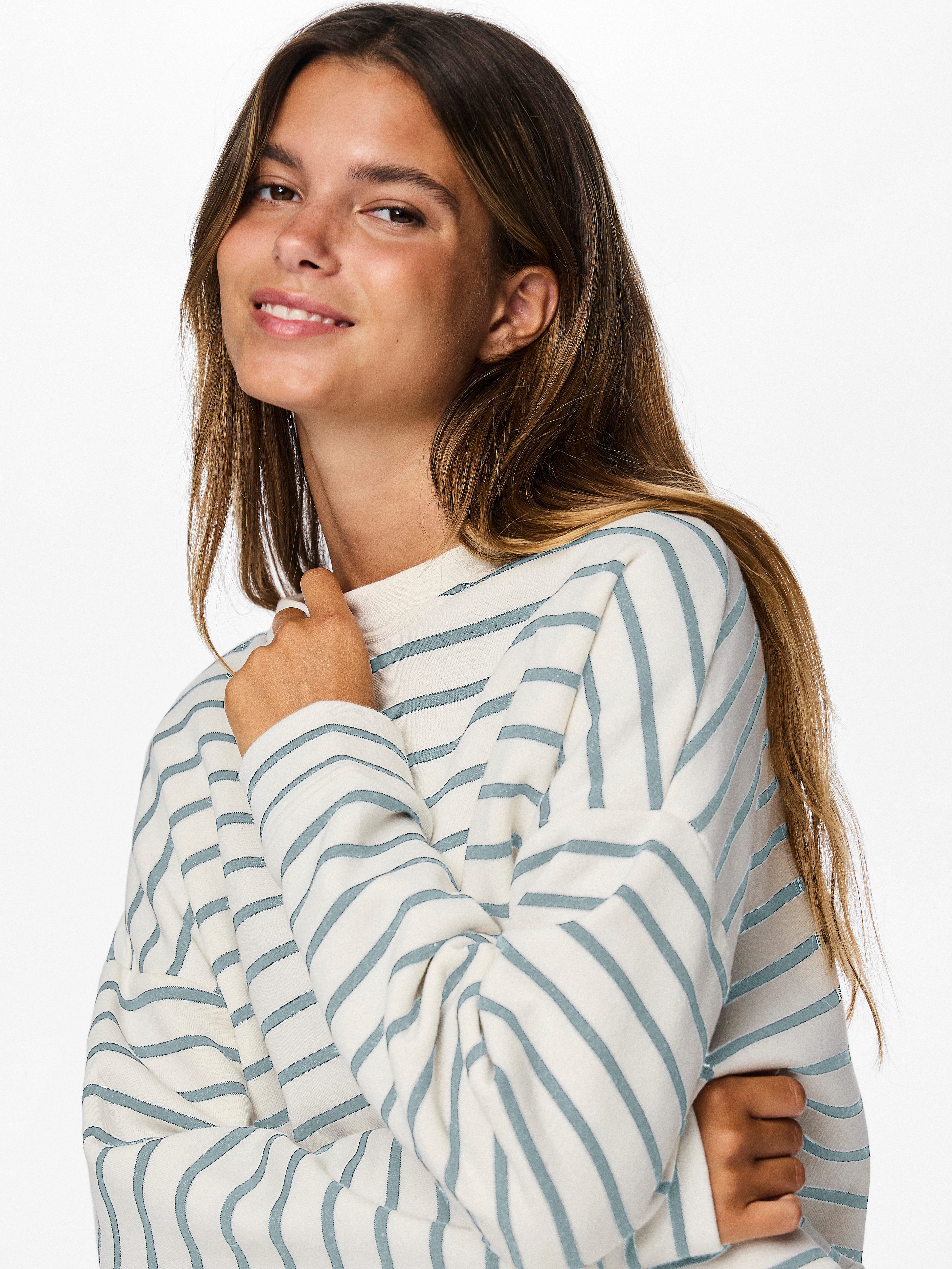 pieces Sweatshirt PCCHILLI LS SWEAT STRIPES NOOS BC