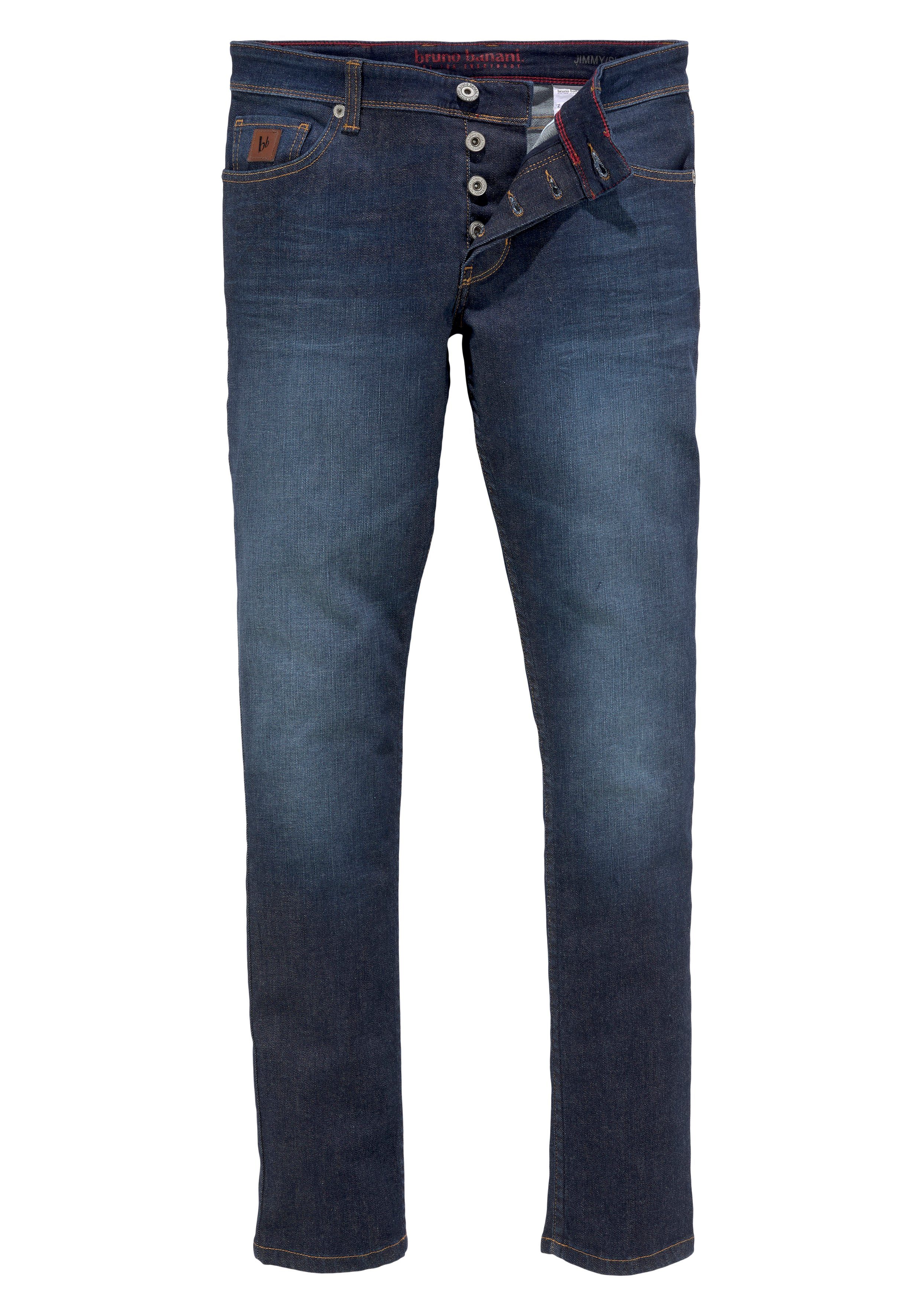 Bruno Banani Slim fit jeans Jimmy (stretch) smalle pijp, lage taillehoogte, met knoopsluiting