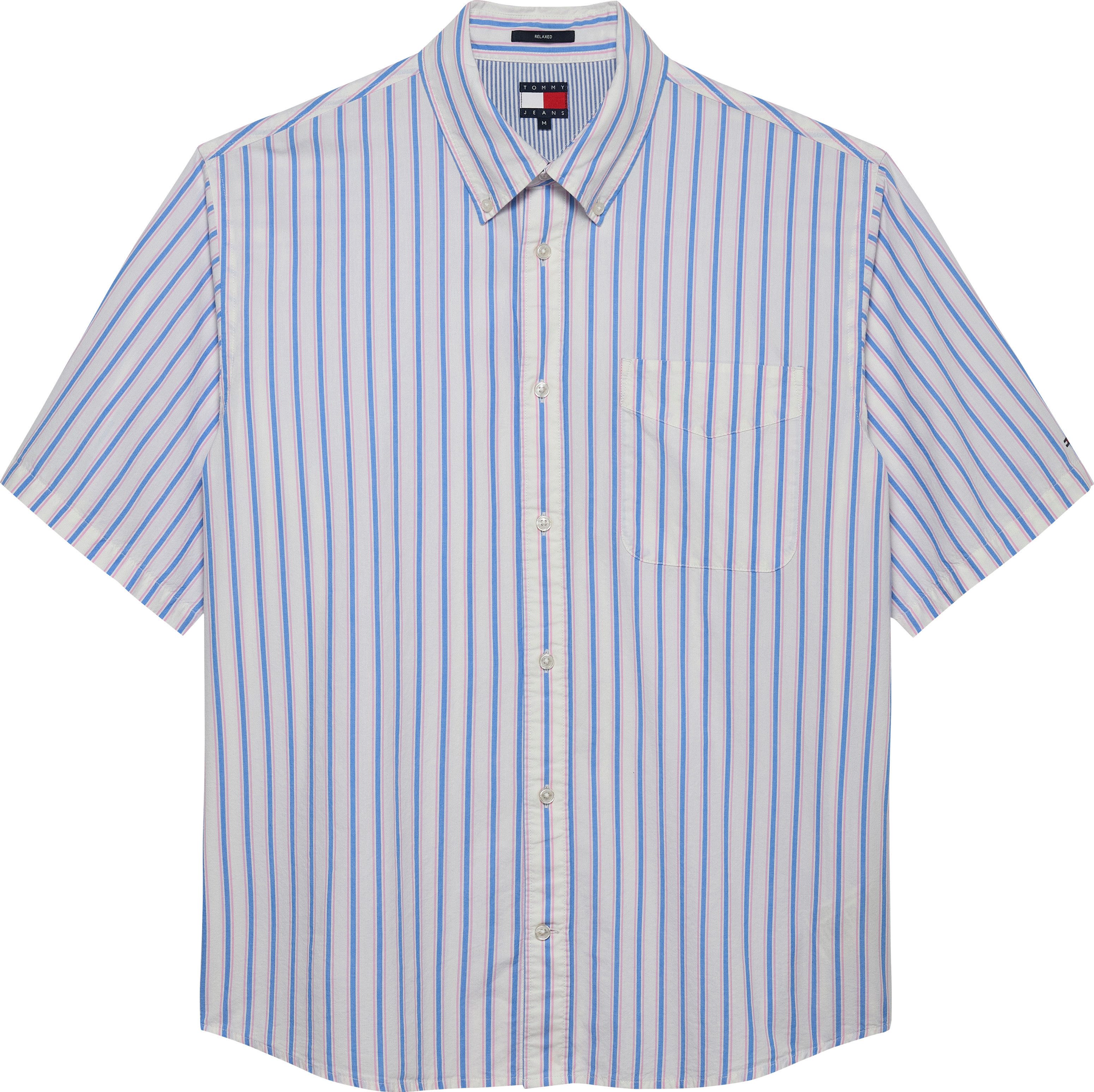 TOMMY JEANS Overhemd met korte mouwen TJM POPLIN RLX SS SHIRT EXT