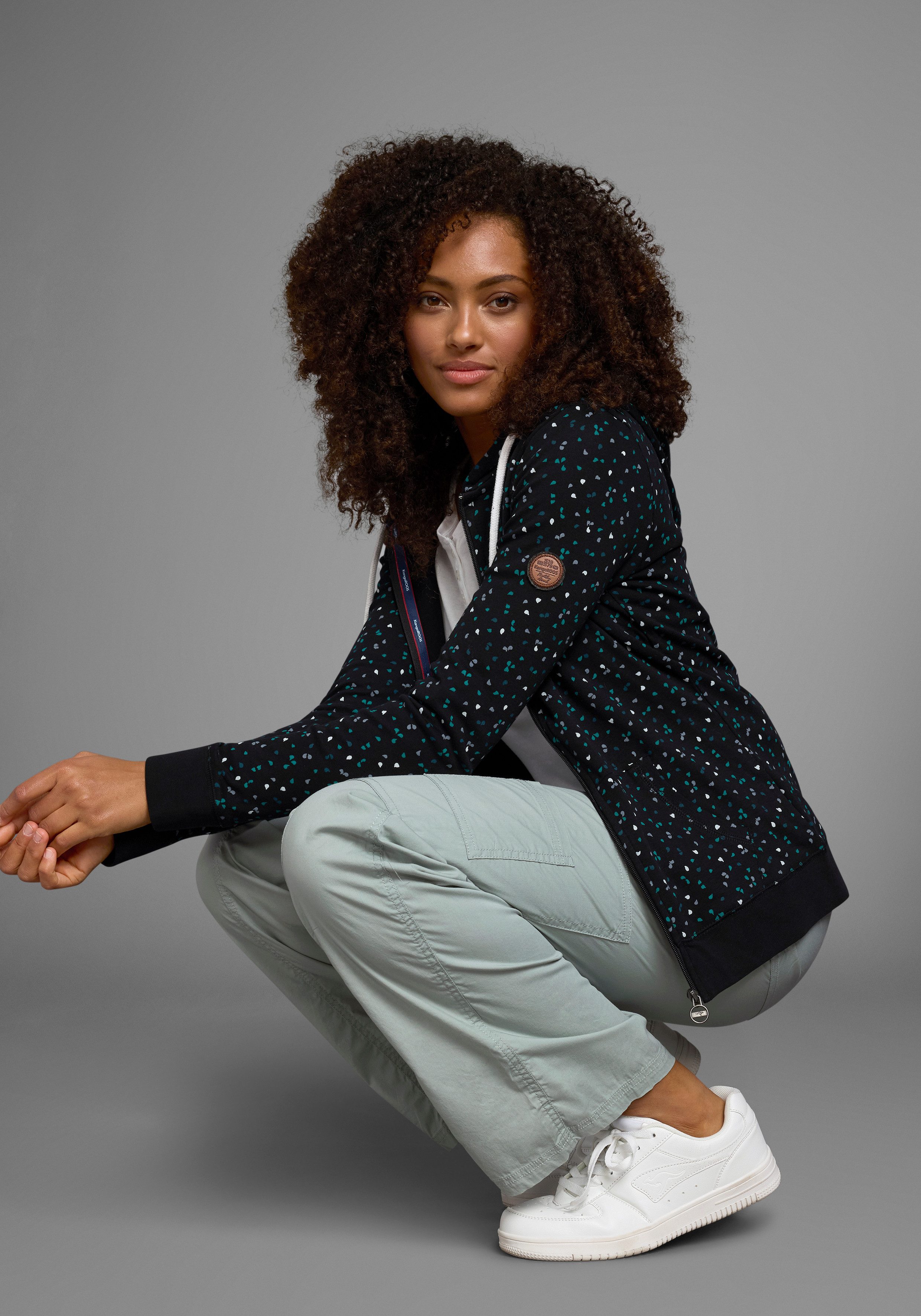 KangaROOS Capuchonsweatvest met sportieve minimal-print
