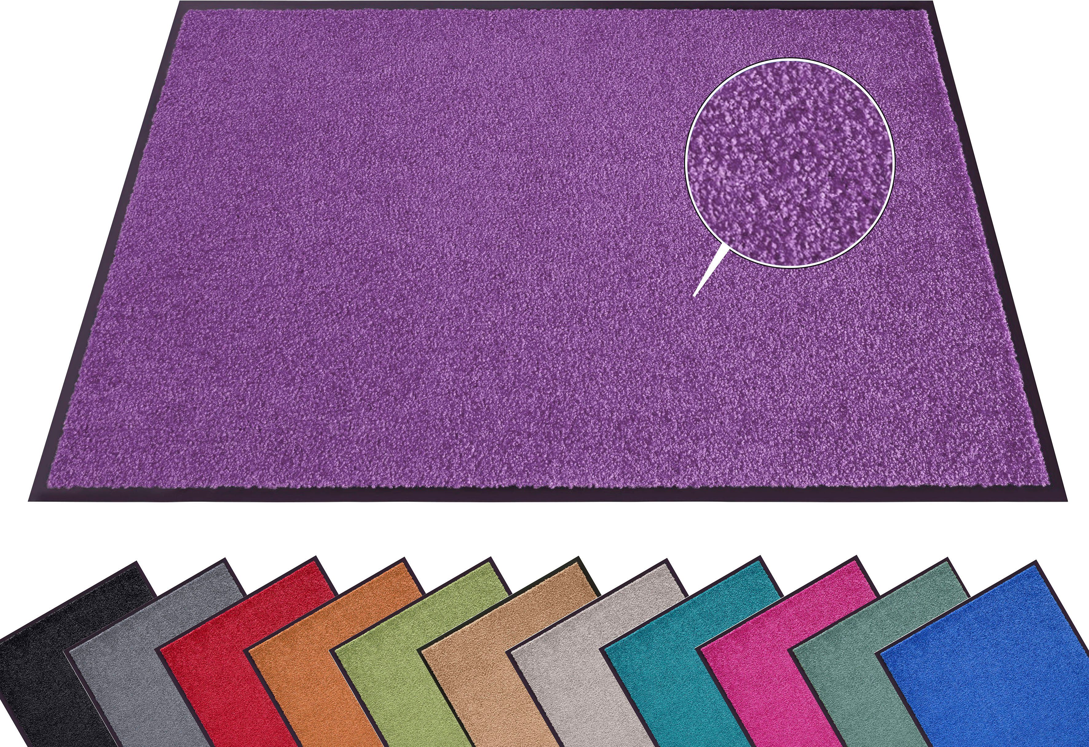 HANSE Home Mat Wash & Clean Vuilopvangmat, deurmat, in- en uitwendig, tapijt, loper, wasbaar deurmatten maat 60x90 cm paars