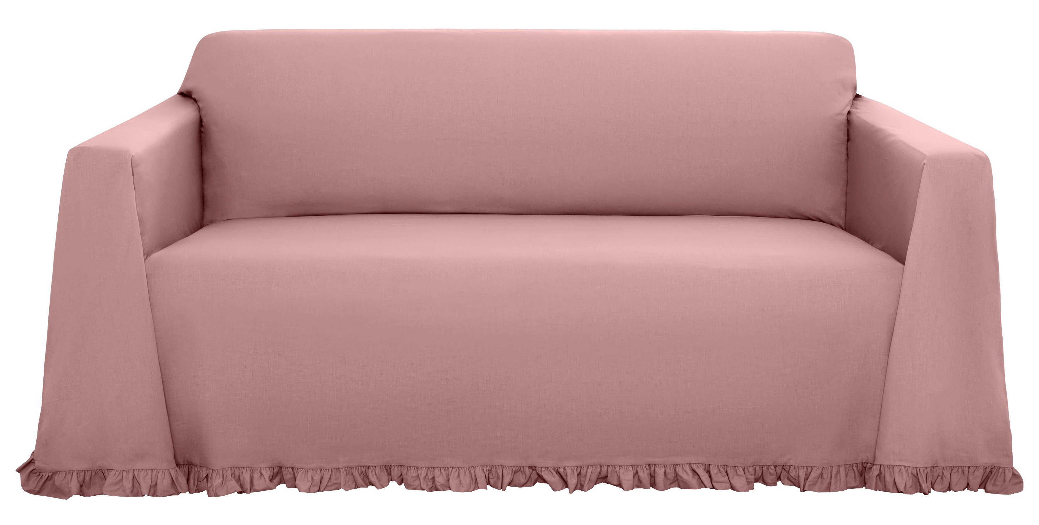 Home affaire Sprei Violetta, luchtige sprei met franjes, zonder voering met volants, 100% katoen, ook als tafelkleed te gebruiken
