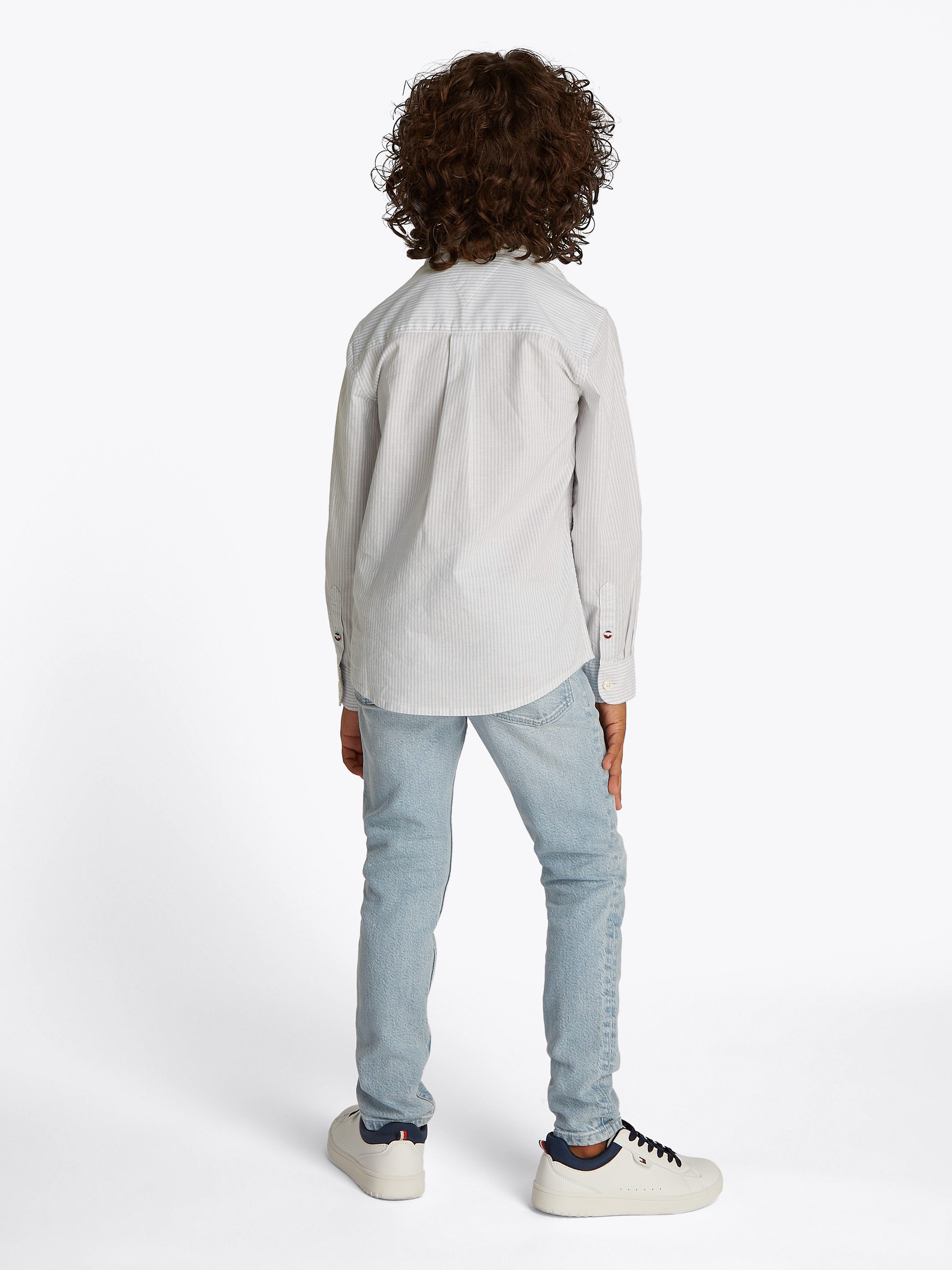 Tommy Hilfiger Overhemd met lange mouwen FLEX ITHACA SHIRT LS met streepjespatroon, logo-borduursel