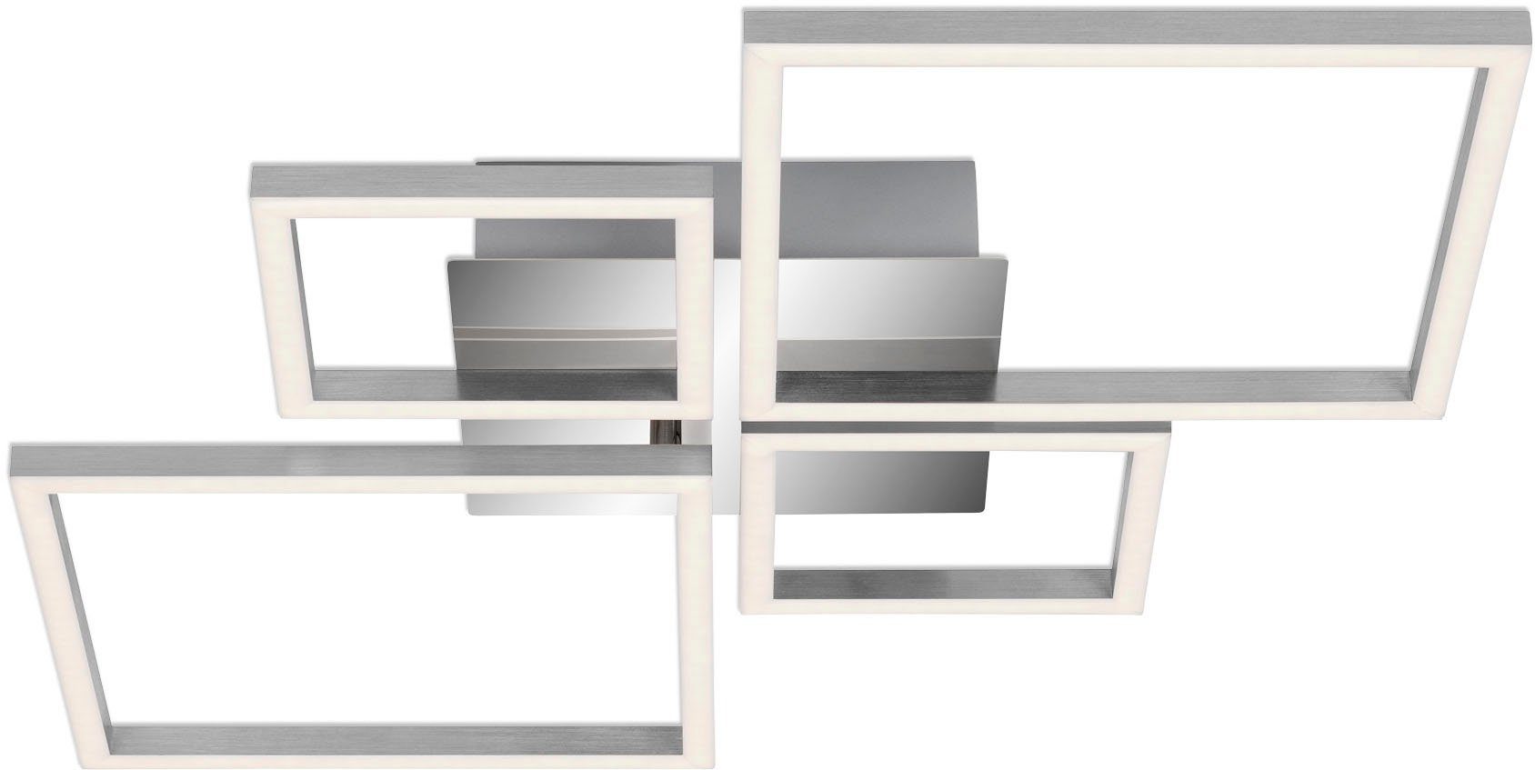 Briloner Leuchten Led-plafondlamp 3128018 FRAME Plafondlamp, 75x47x7,3 cm, chroom-aluminium, 44W, woonkamer, slaapkamer