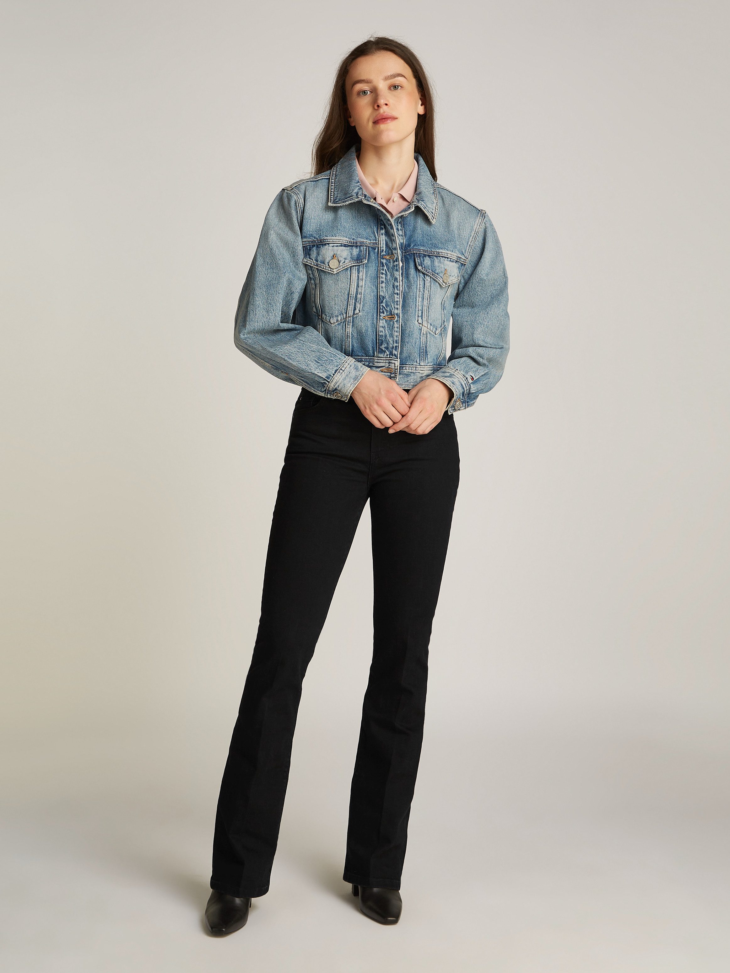Tommy Hilfiger Bootcut jeans BOOTCUT REGULAR WAIST gemiddelde normale taillehoogte, met persplooien, met studs