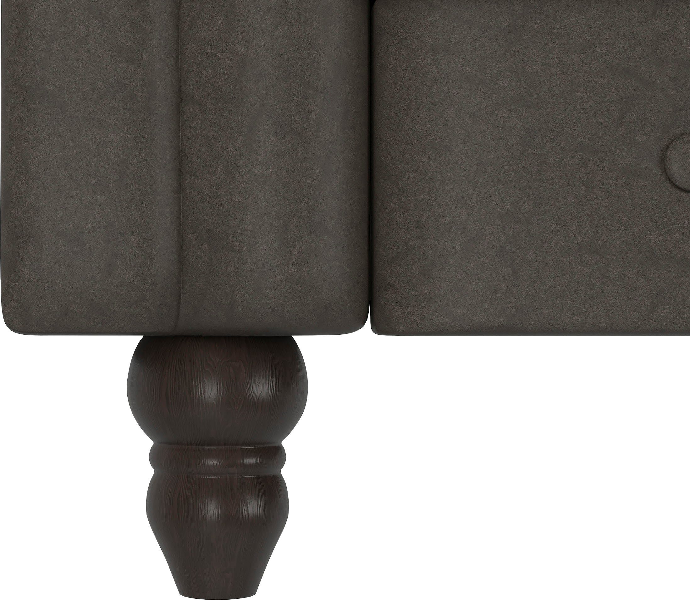Dorel Home Chesterfield-fauteuil Felix met rugleuning 3-voudig verstelbaar, benen massief hout, zithoogte 46 cm