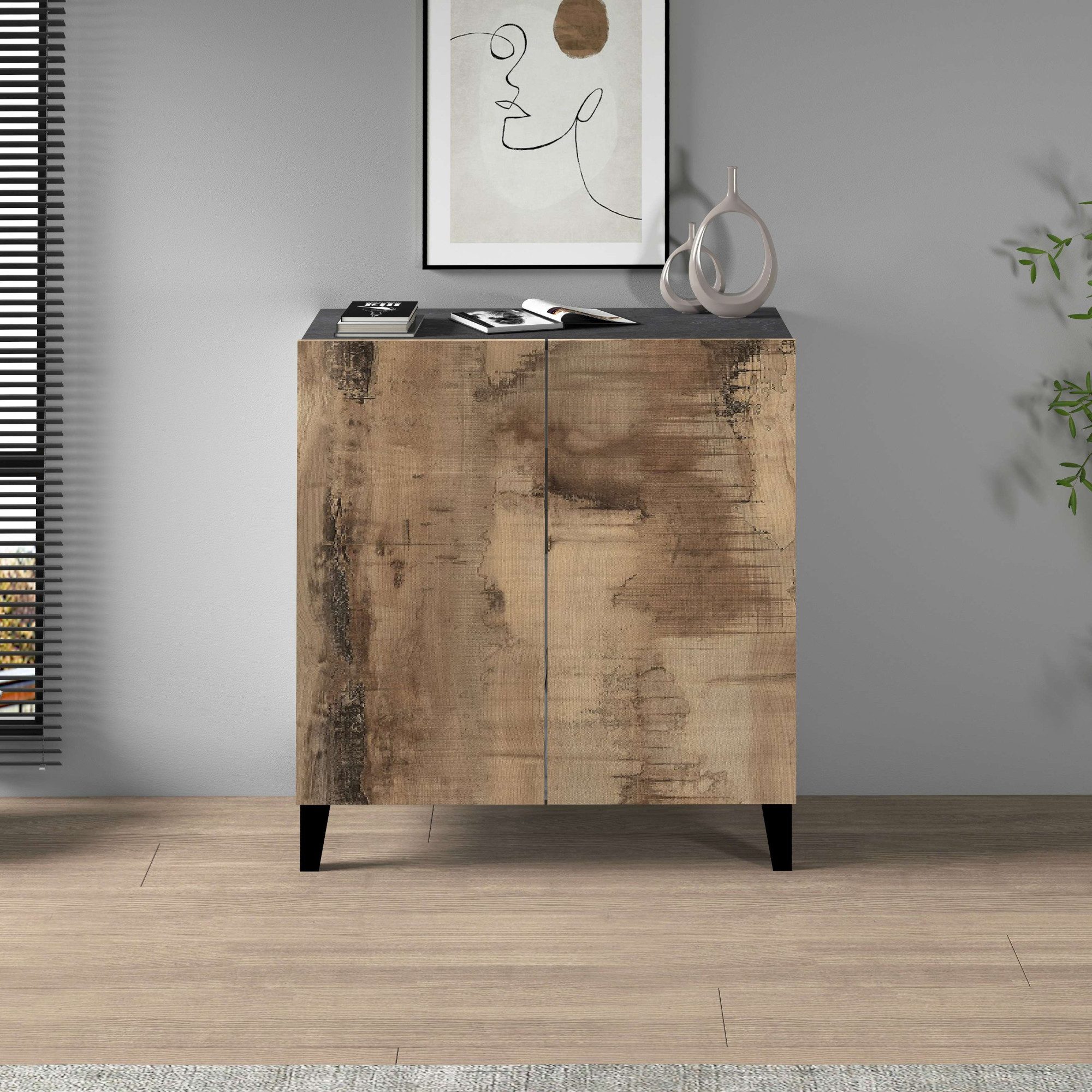 INOSIGN Archiefkast Sunrise Archiefkast, Multifunctionele kast, Bureaukast met 2 deuren & 2 vakken, breedte 79,2 cm, gemaakt in italië