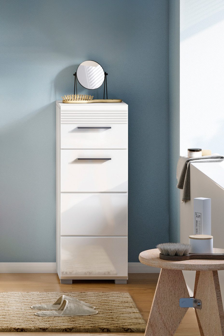INOSIGN Onderkast Malmö, breedte 30 cm, 1 deur (deurhengsel verwisselbaar), 1 lade in verschillende kleuren verkrijgbaar, badkamermeubels, badkamerkast, commode, badkamer