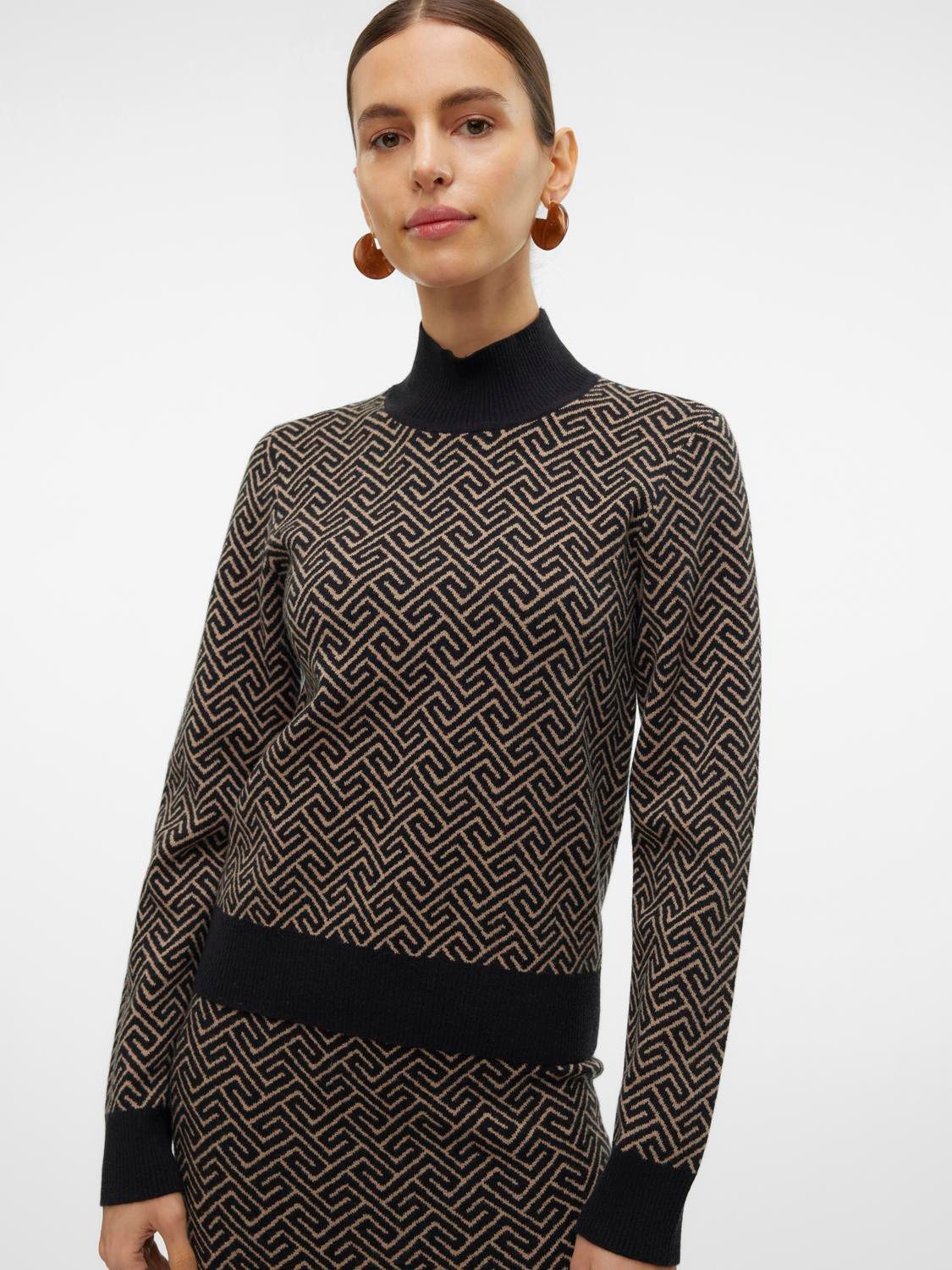Vero Moda Gebreide trui VMARIA ART LS HIGH-NECK PULLOVER GA