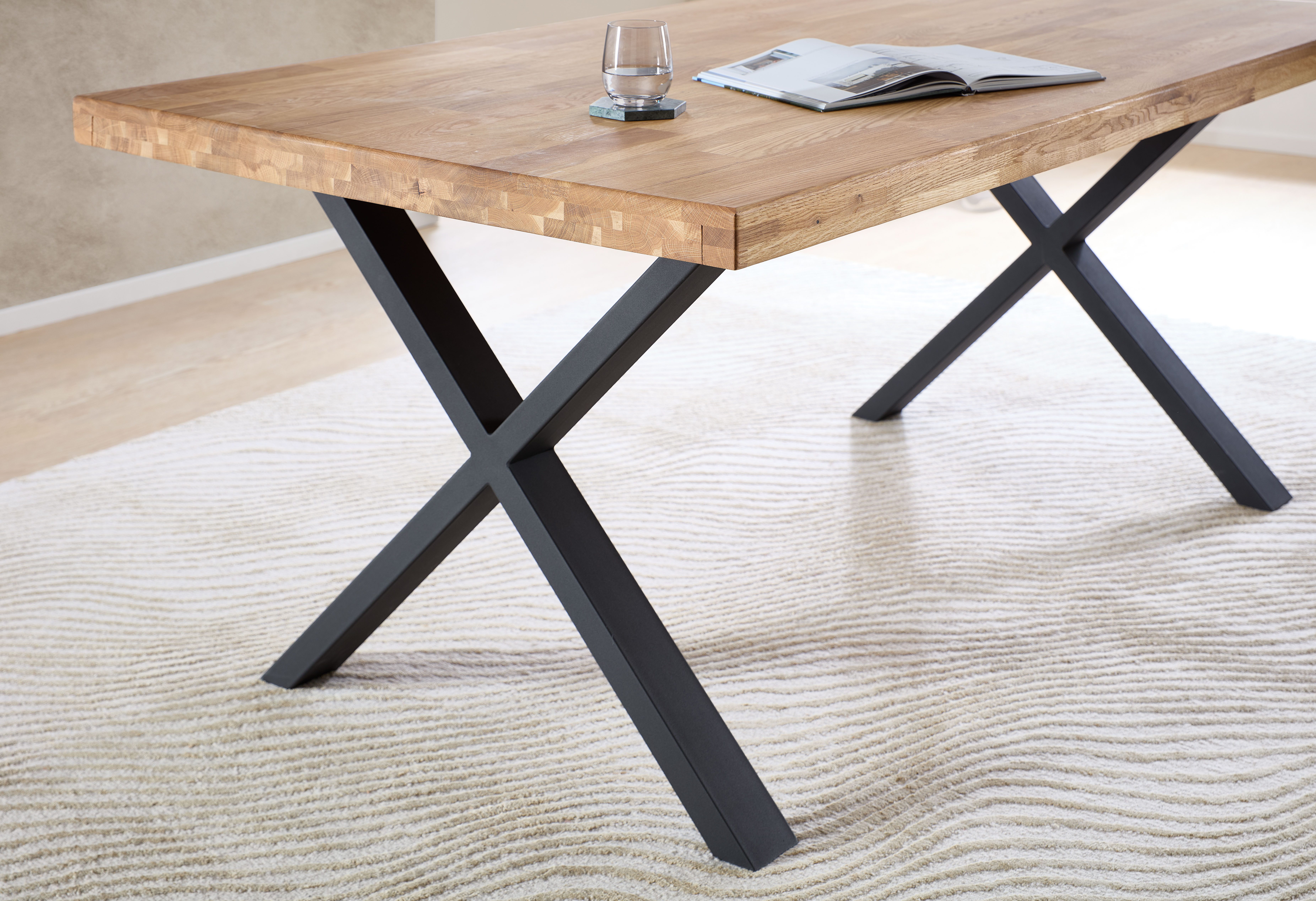 Stolkom Eettafel Chris eettafel eik massief hout, BxHxD 110x47x70 cm