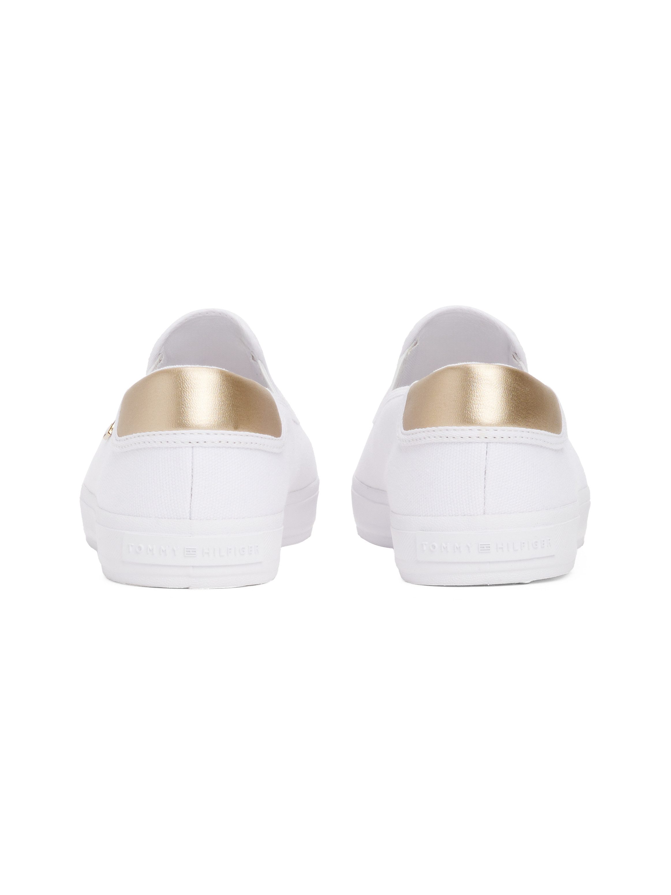Tommy Hilfiger Slip-on sneakers VULC CANVAS SLIP-ON SNEAKER , plateau, vrijetijdsschoen, halfschoen met contrastafwerking, smalle vorm