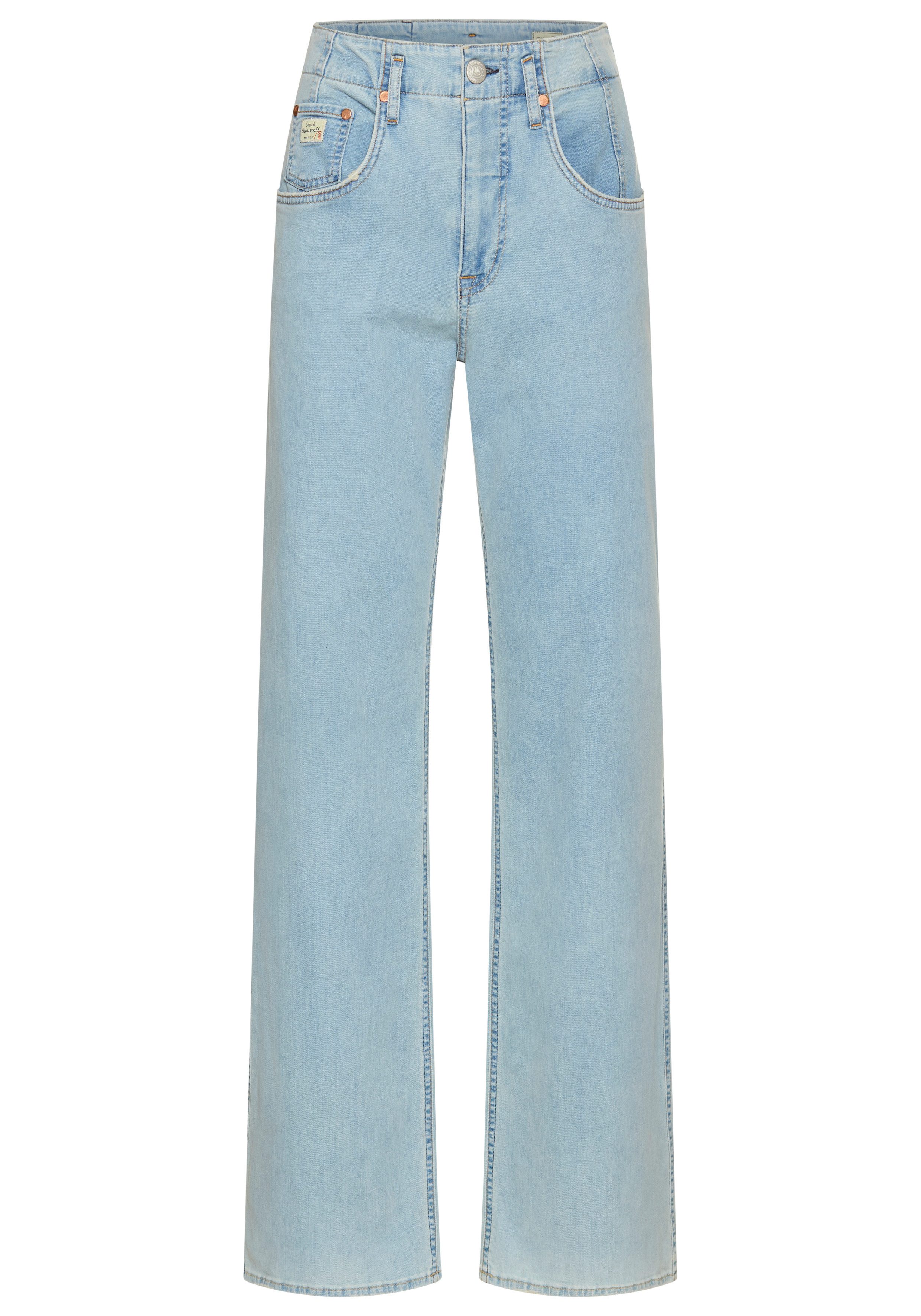 Herrlicher High-waist jeans Baggy Straight Recycled Denim Light