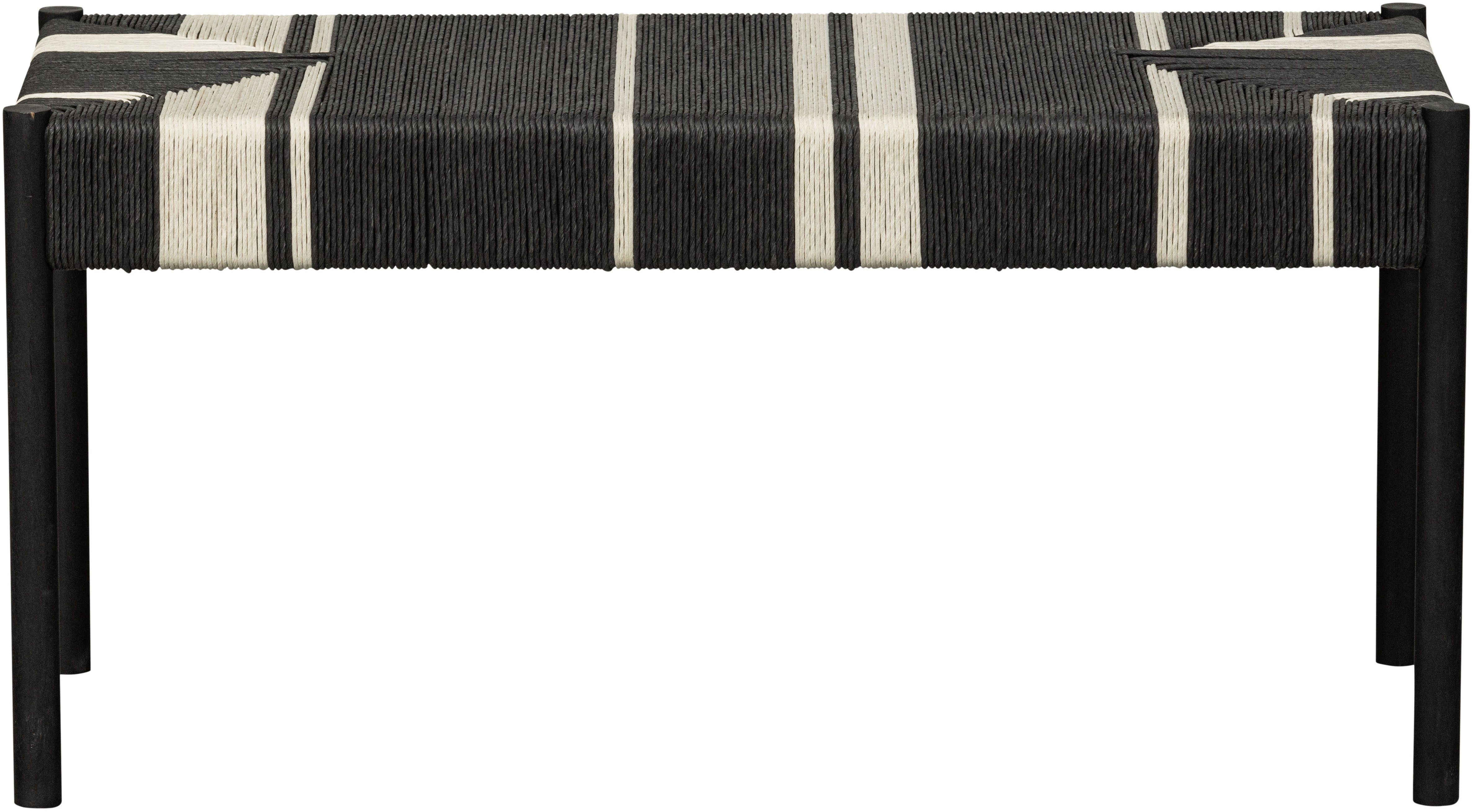 WOOOD Bank Jessy Zitbank van natuurlijk mangohout, H 44 cm x B 90 cm slaapkamerbankjes zwart