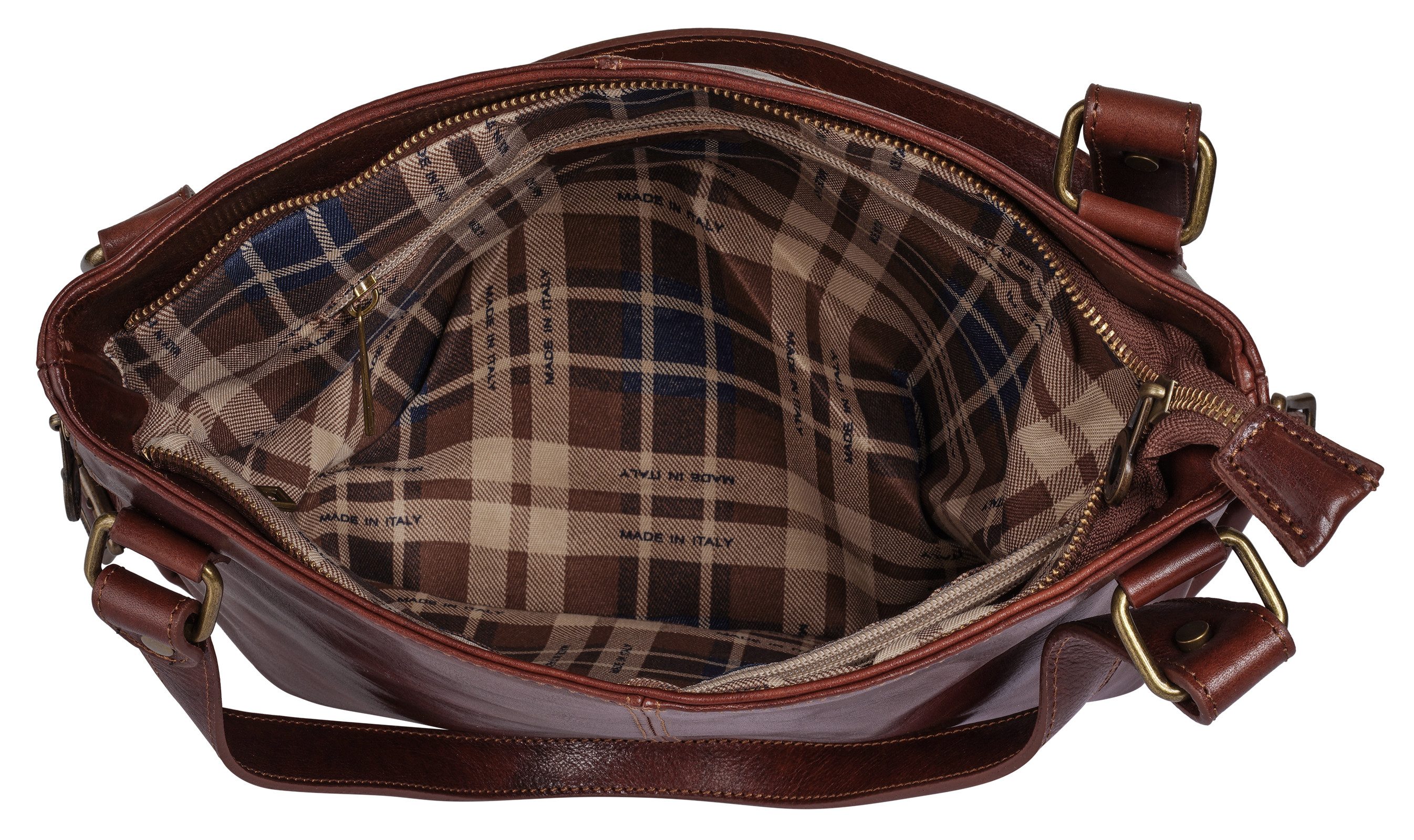 Piké Shopper echt leer, made in italy